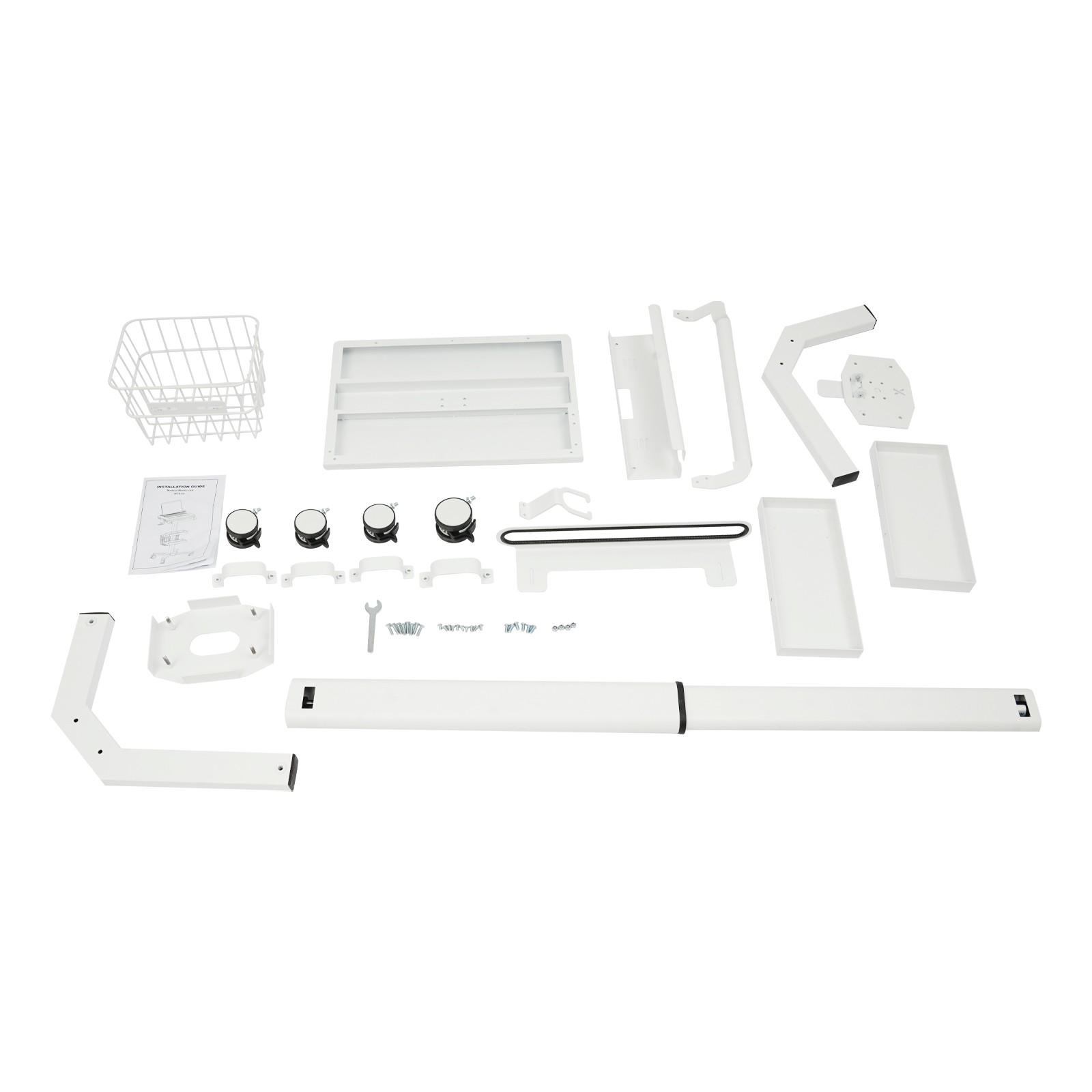 Laptop Workstation Cart, Medical Cart With Wheels, Cart With Scanner Holder