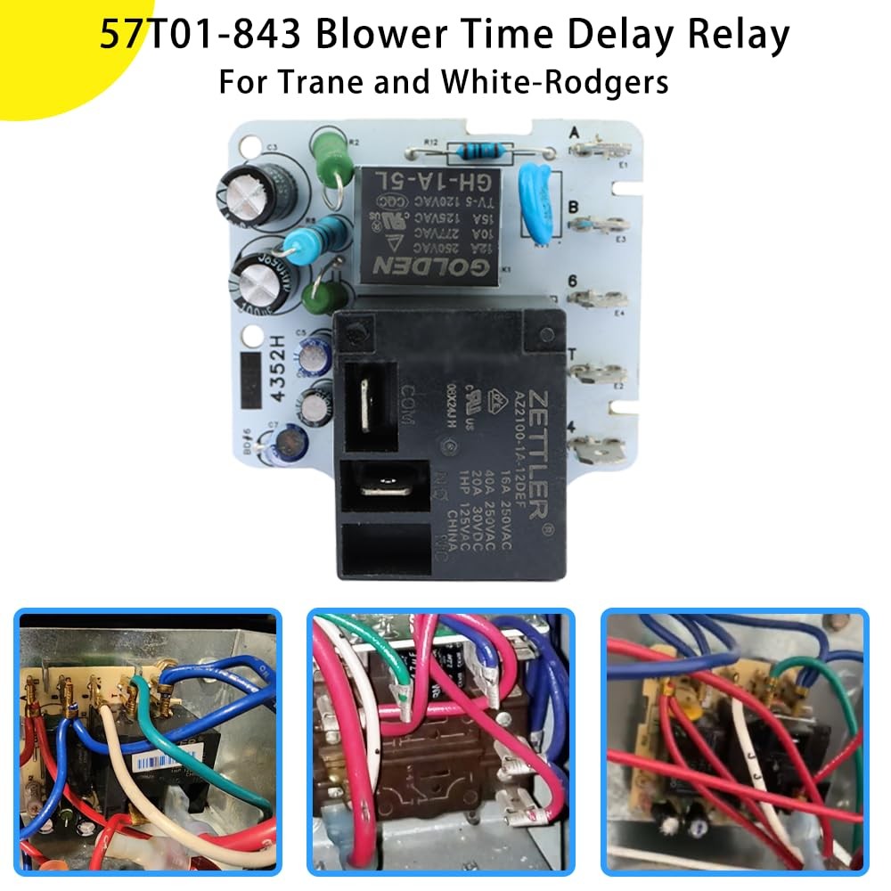 57T01-843 Blower Time Delay Relay Fit For 91-9301, C800924P01, RLY02807, RLY2807