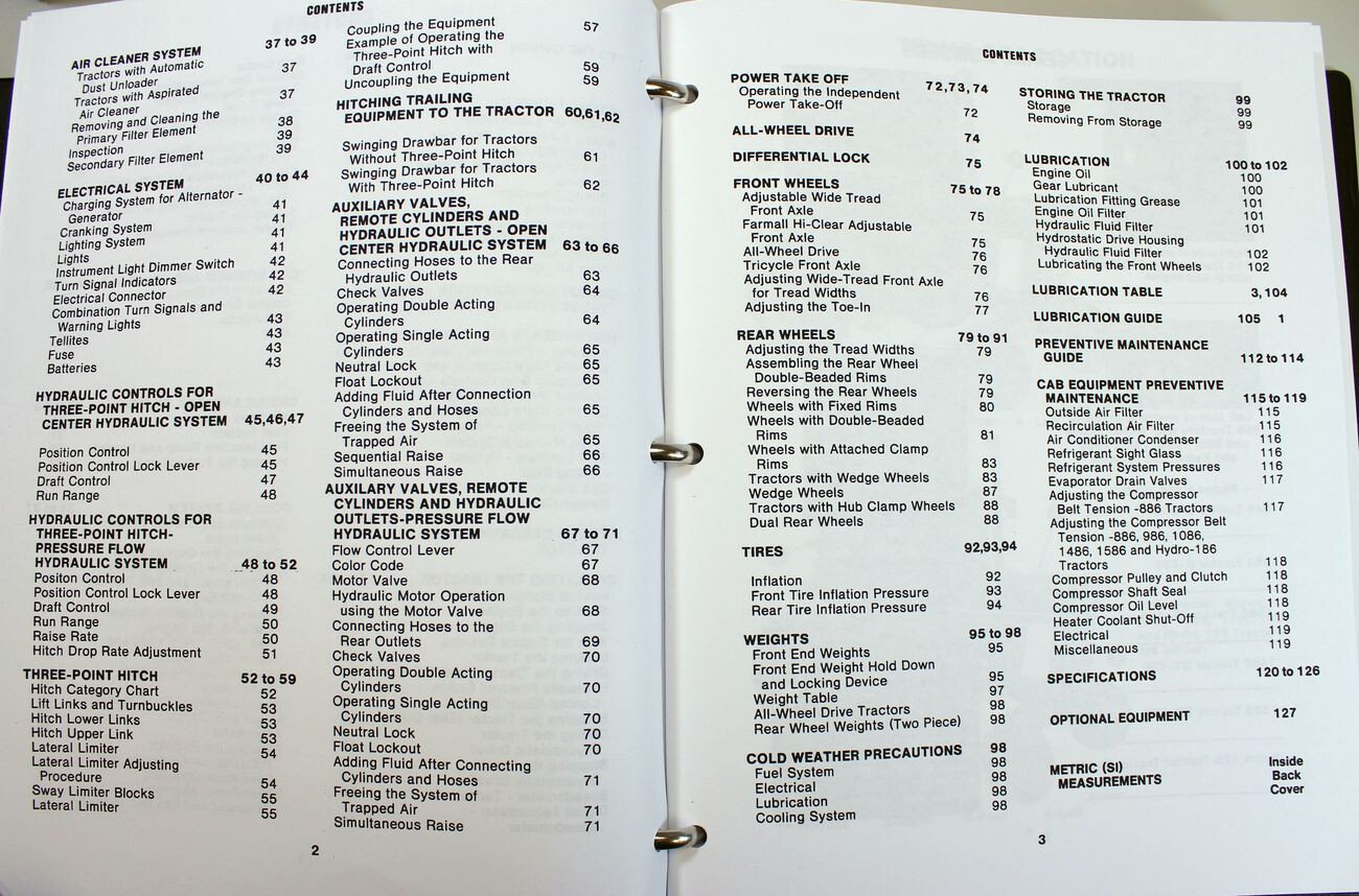International 986 1086 1486 Tractor Service Parts Operators Manual Repair Set
