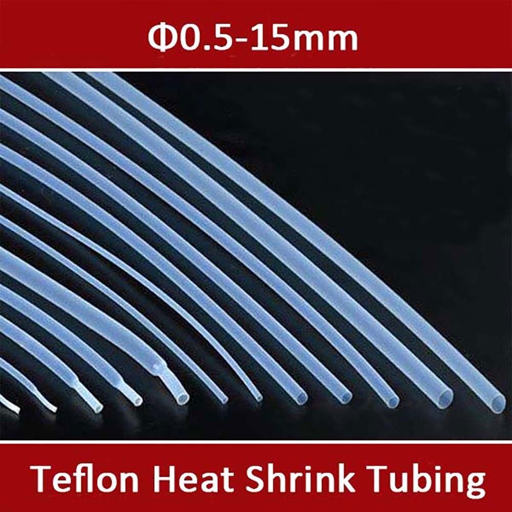 Transparent 0.5-15mm PTFE Heat Shrink Tubing Insulation Tube Sleeve 1.7:1