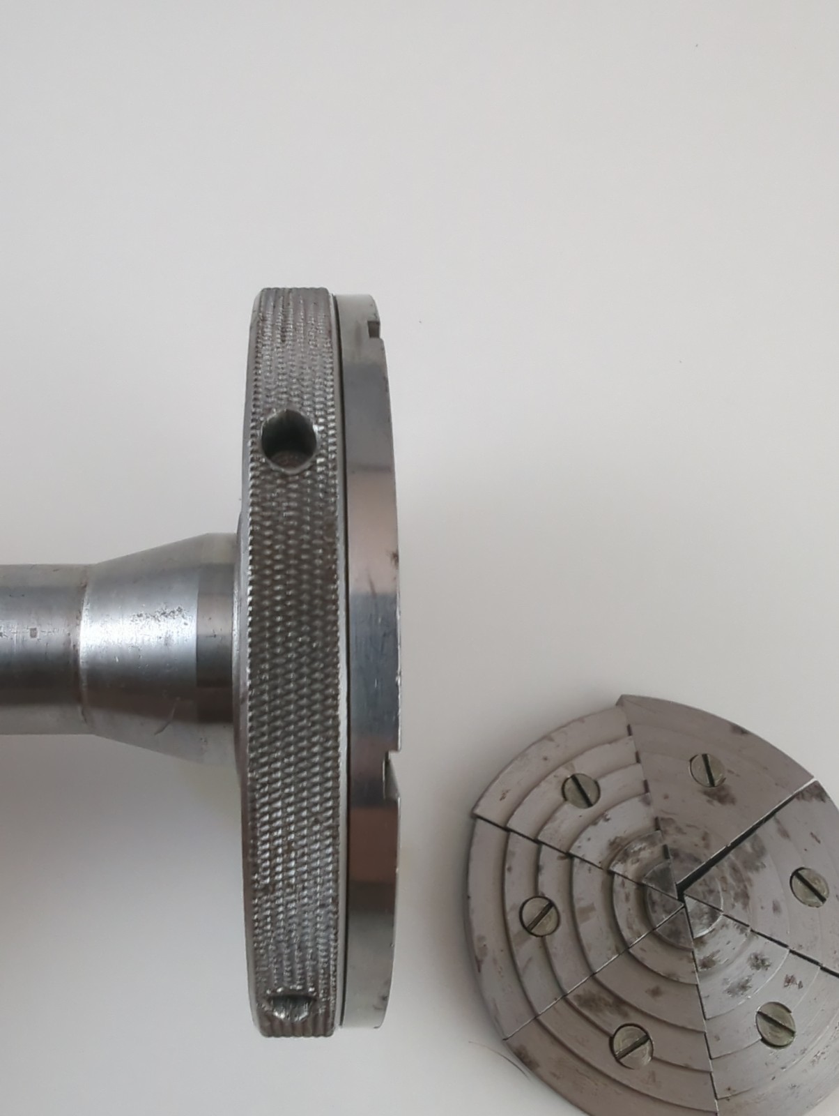 JF 100mm 4″ Swiss Made 6 Jaw Bezel Chuck W Schaublin W25 Arbor Watchmakers Lathe