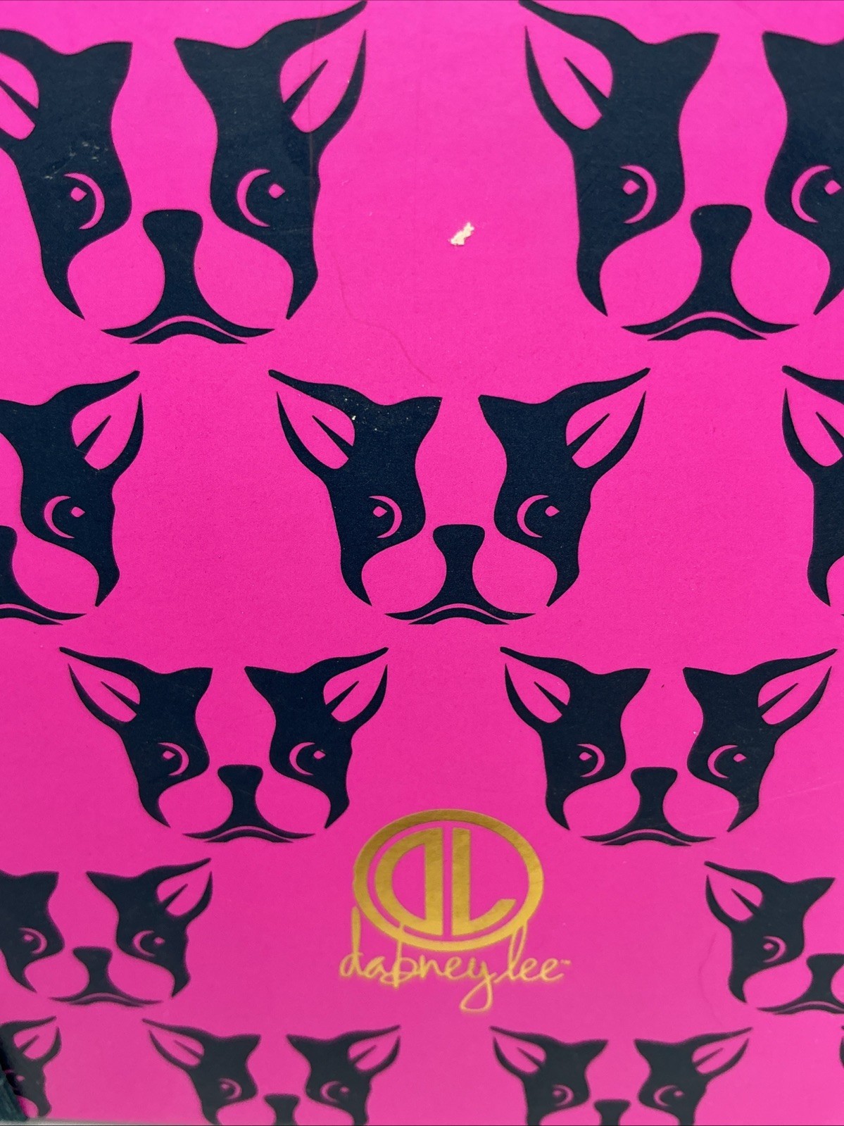 Dabney Lee, Hot Pink, Boston Terrier, Striped Journal 120 Pages-Elastic Closure