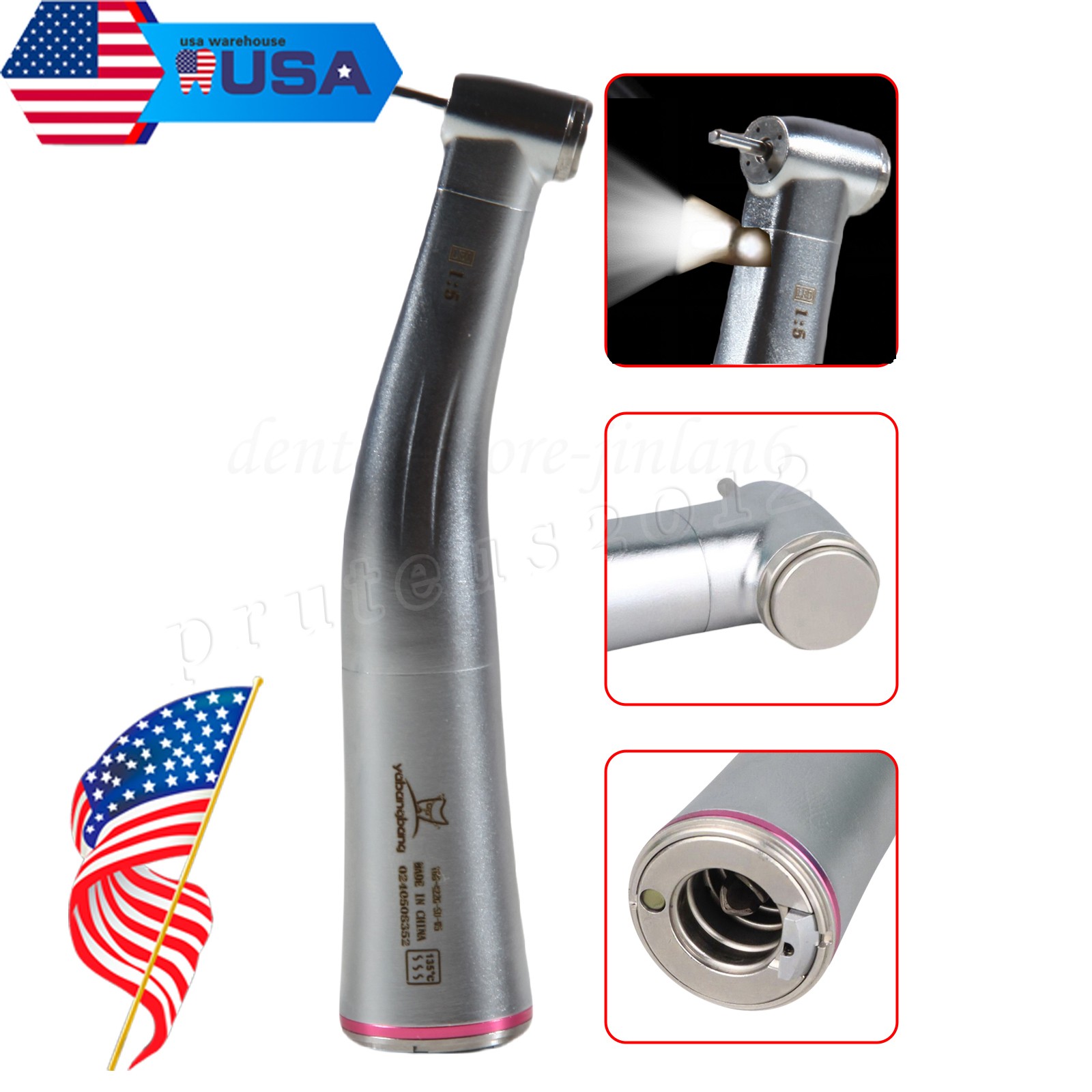 Dental 1:1 1:5 1:4.2 LED Fiber Optic Contra Angle Increasing Handpiece NSK Style