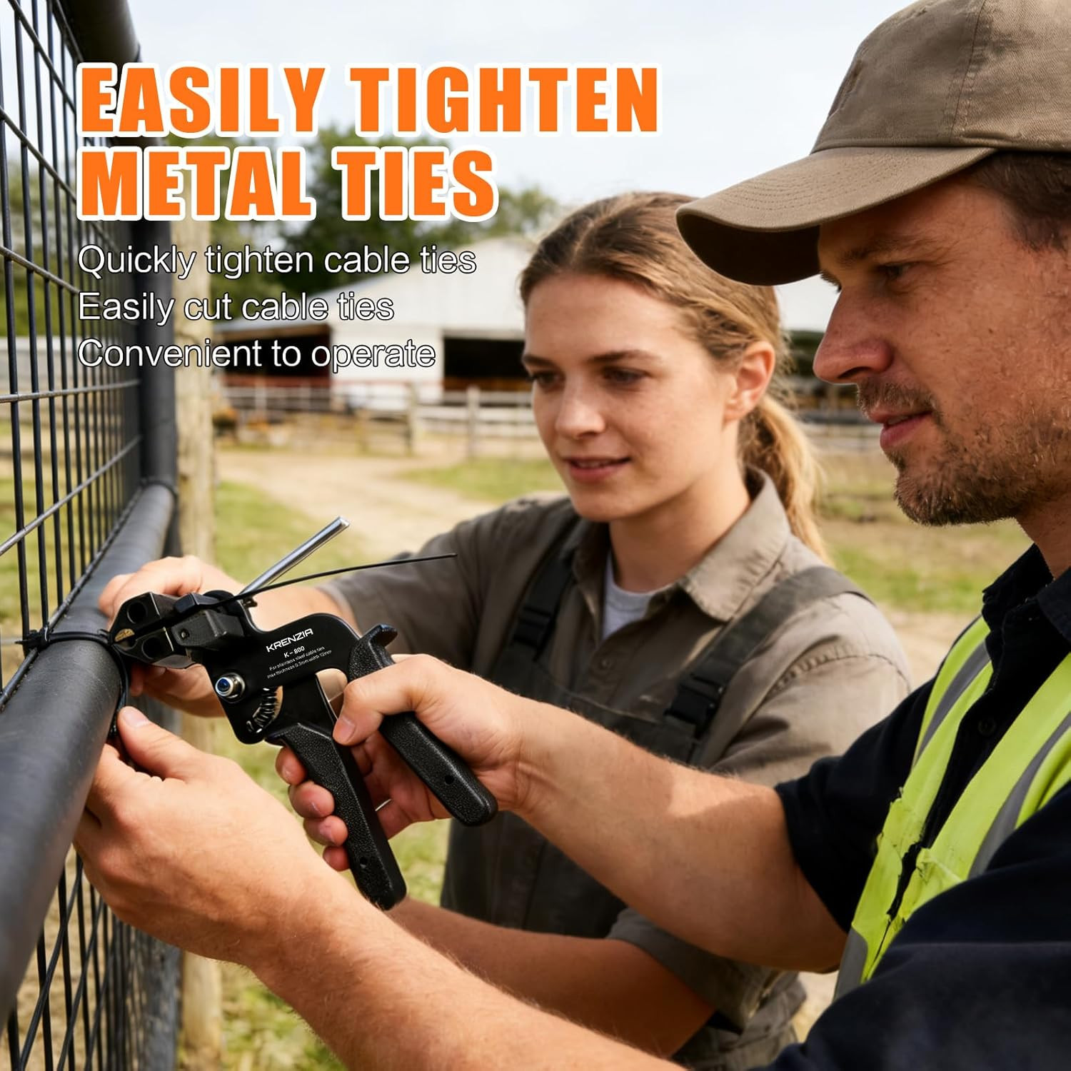Stainless Steel Cable Tie Gun Kit：With 300Pcs Uv Resistant Black Metal Zip Ties