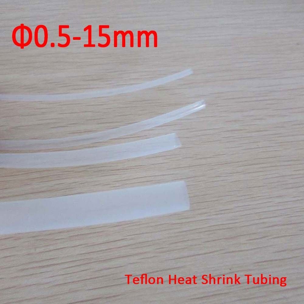 Transparent 0.5-15mm PTFE Heat Shrink Tubing Insulation Tube Sleeve 1.7:1