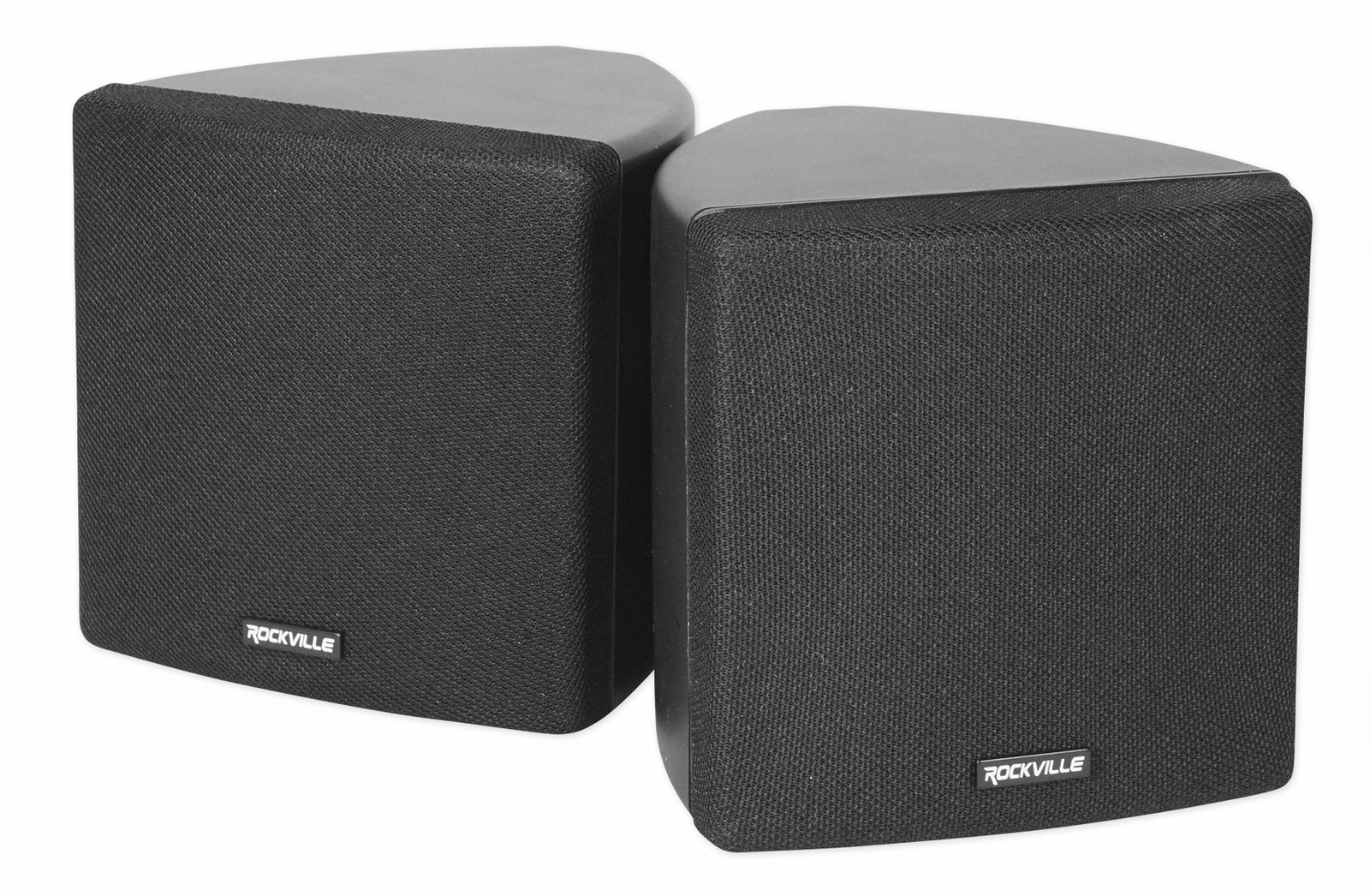 Cube by Rockville Pair of 3.5″ Black Commerical 70v Swivel Wall Mount Speakers