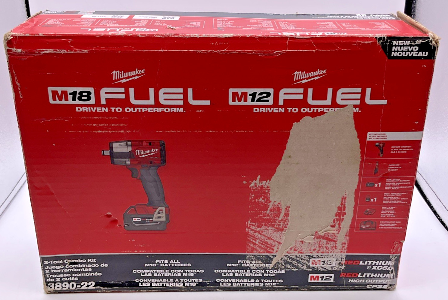 NEW Milwaukee 3890-22 M18 Fuel M12 Fuel 2 Tool Combo Kit