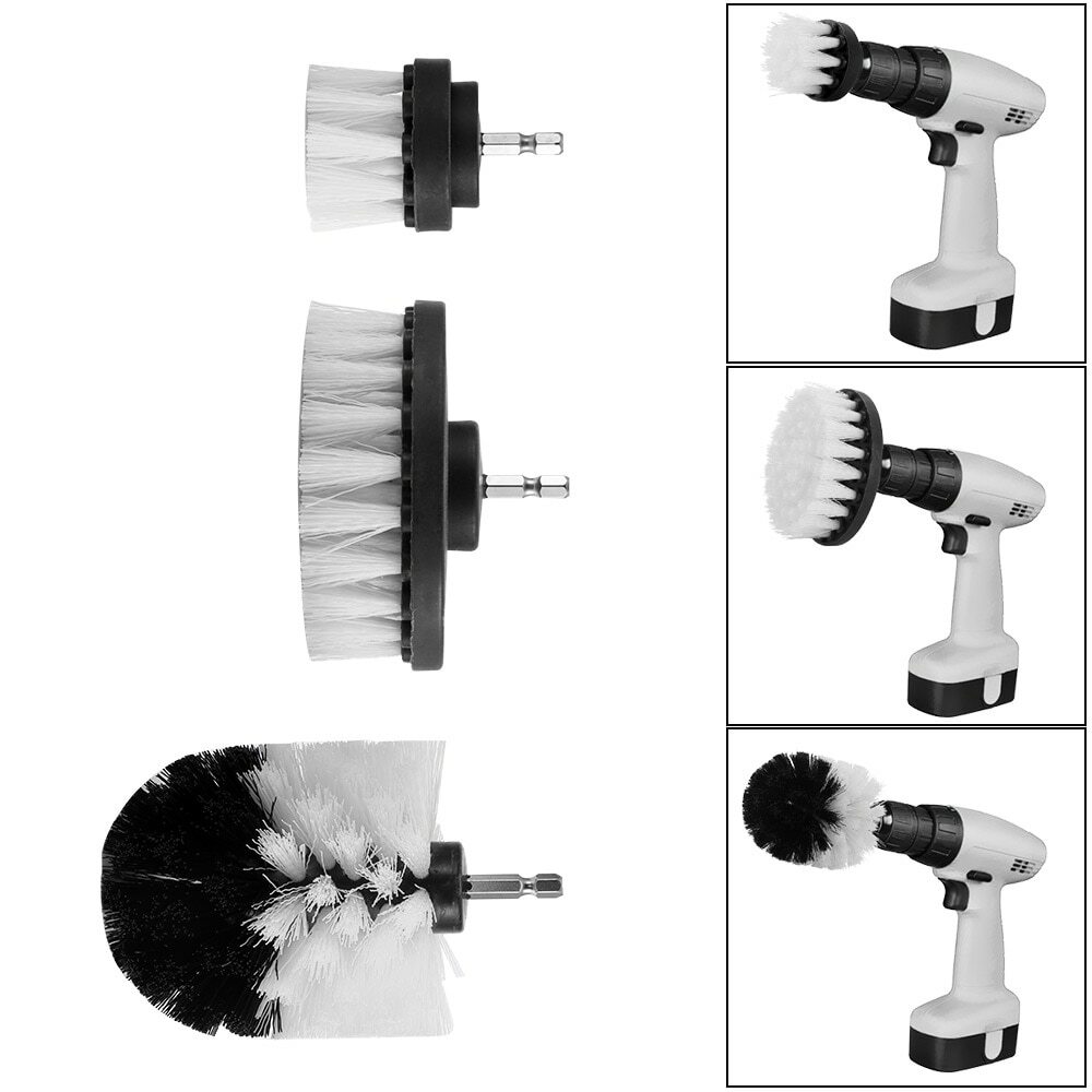 3-Pack Brush Set Power Kit Scrubber Drill Attachments For All type of Cleaning