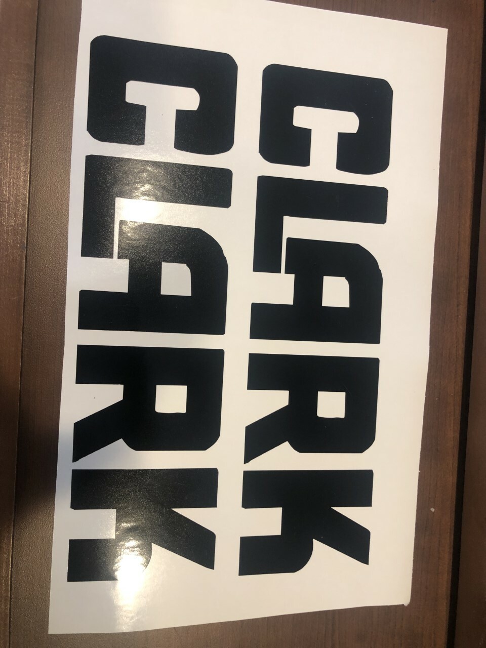 Clark Forklift Decal part # 3798346 16 ” white vinyl Qty 2 will be shipped