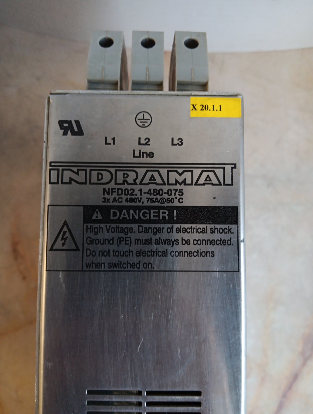 INDRAMAT NFD02.1-480-075 POWER LINE FILTER 480VAC 75A