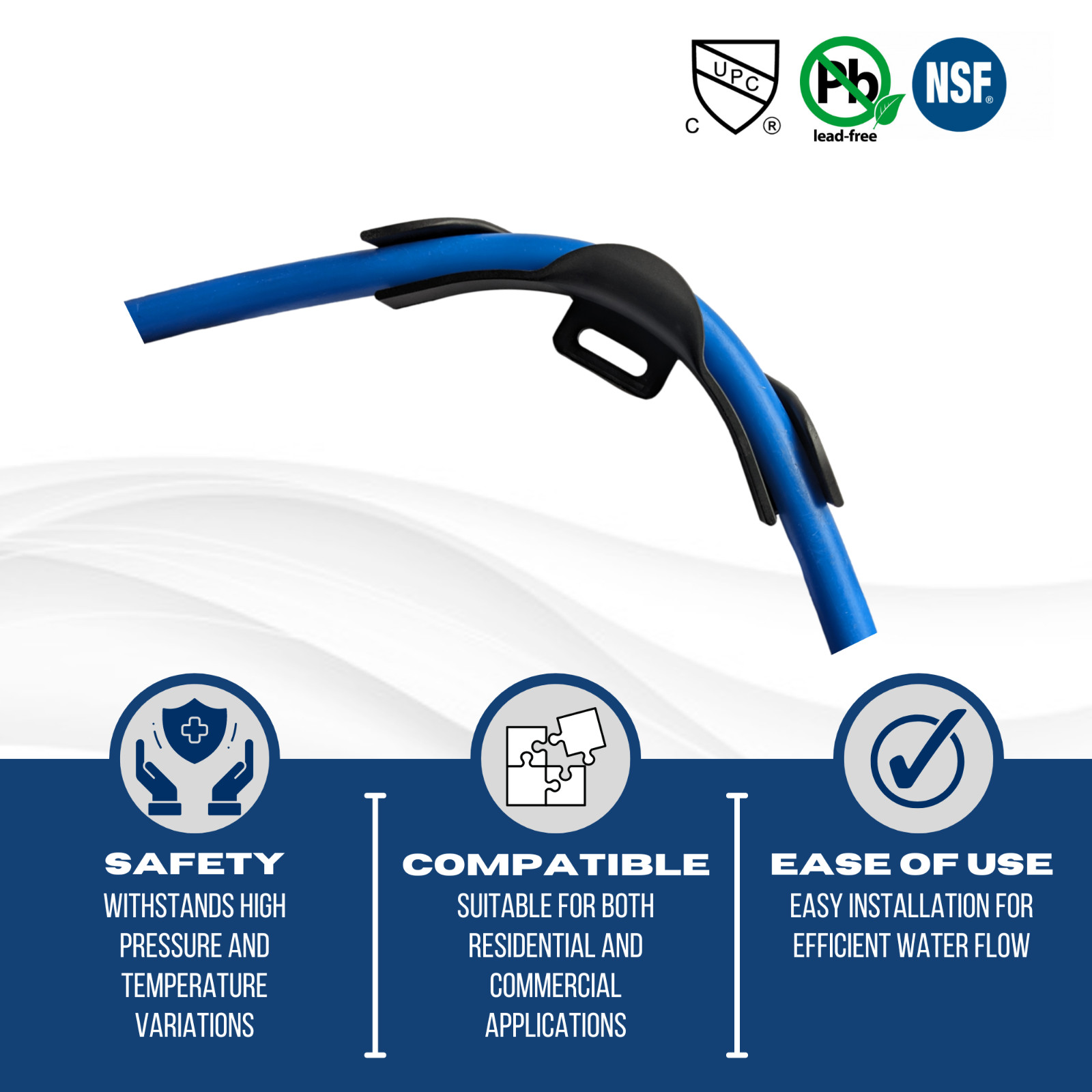 1 PIECE 1″ PEX TUBING BEND SUPPORTS W NAIL TAB HEAVY DUTY REINFORCED PLASTIC