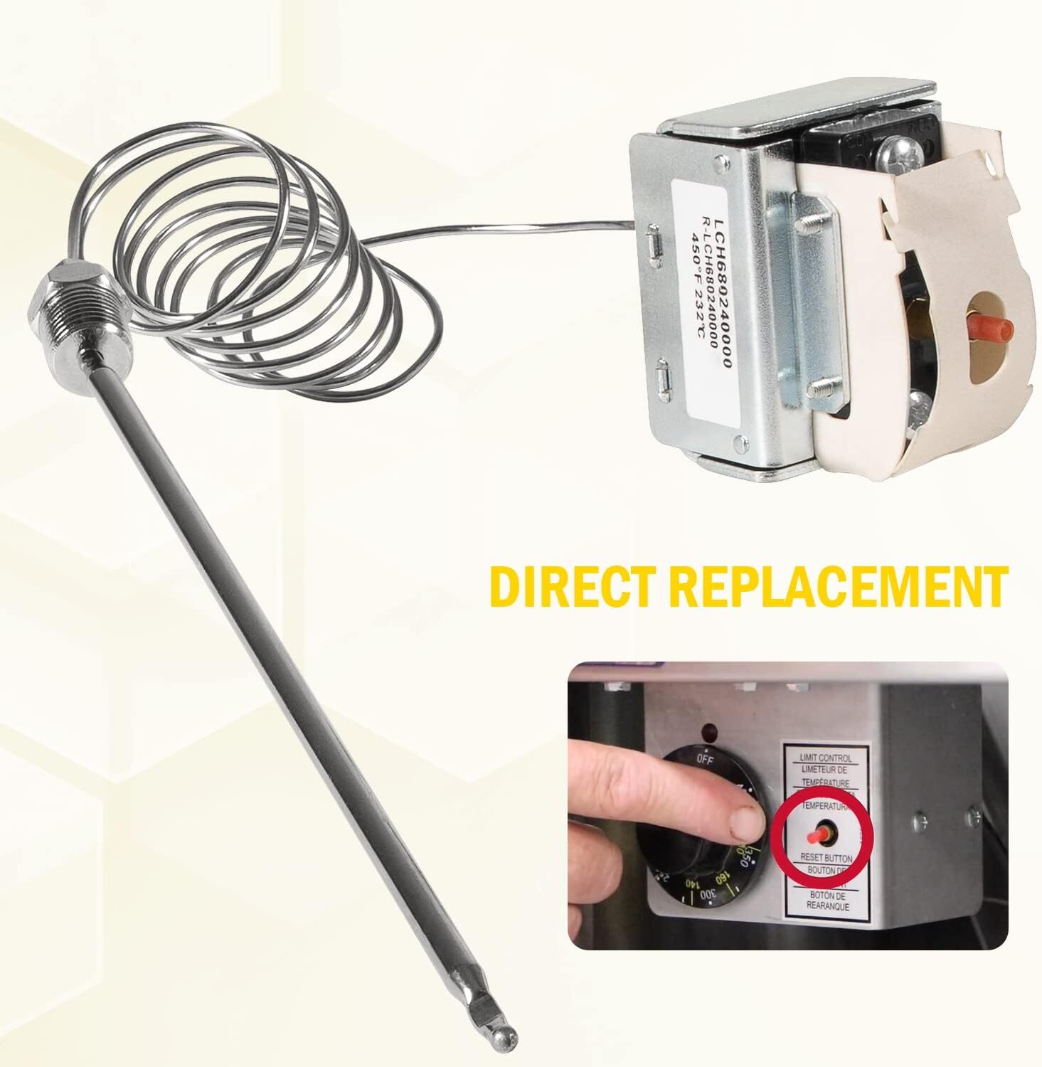 PP10084 High Limit Switch For Pitco Fryers Hi Limit Safety Thermostat 450F 45C+