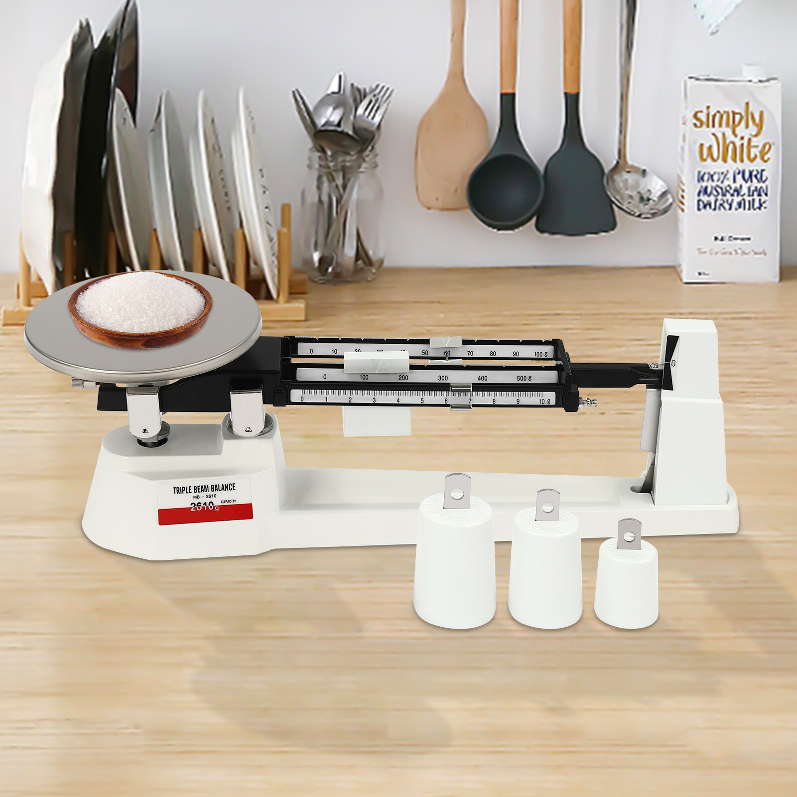 Lab Triple Beam Balance Scale 2610G x 0.1g Stainless Steel Retro Lightweight