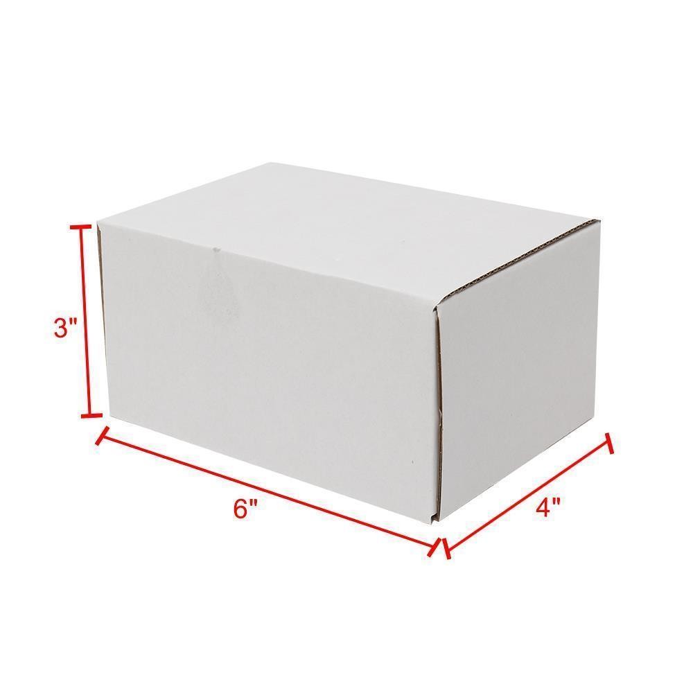 2000 – 6 x 4 x 3 White Corrugated Mailers Shipping Packing Fold Boxs 6x4x3