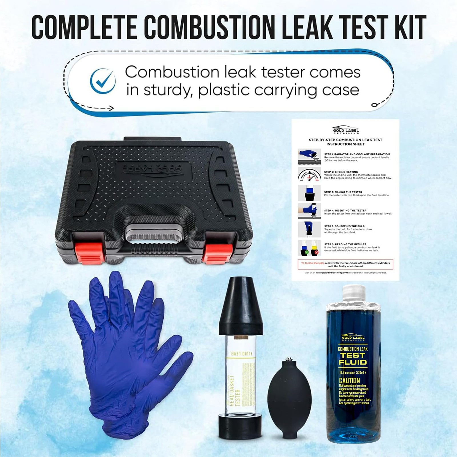 Gold Label Detailing Combustion Leak Detector Kit – 100+ Tests Automotive…