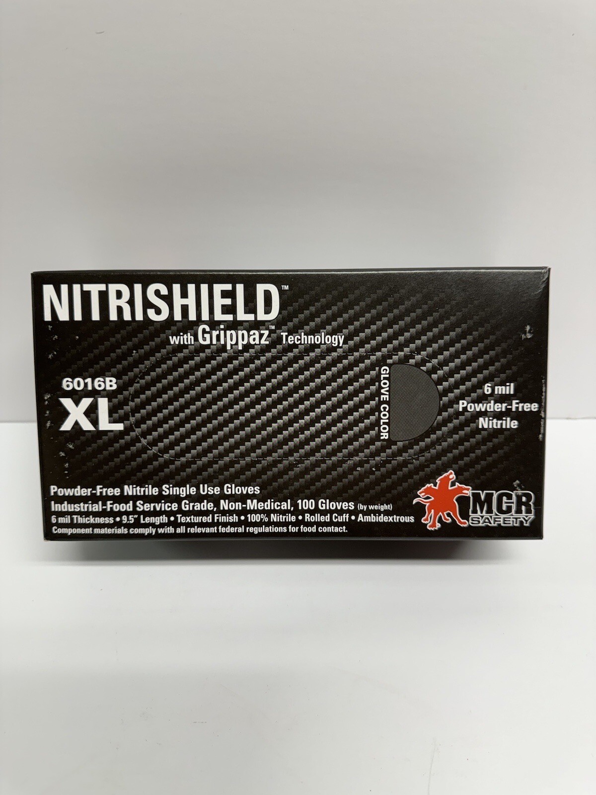 MCR Safety 6 Mil Nitrile Disposable Gloves 6016BXL 100 Pack Full Texture Grip