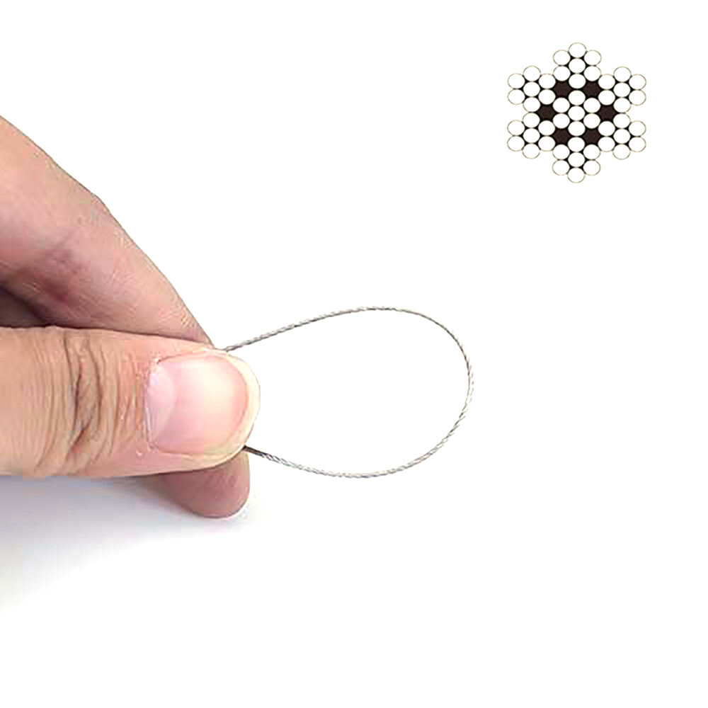 7×7 Stainless Steel Wire Rope Cable 0.3mm-4mm Fine Steel Wire Balustrade Cable