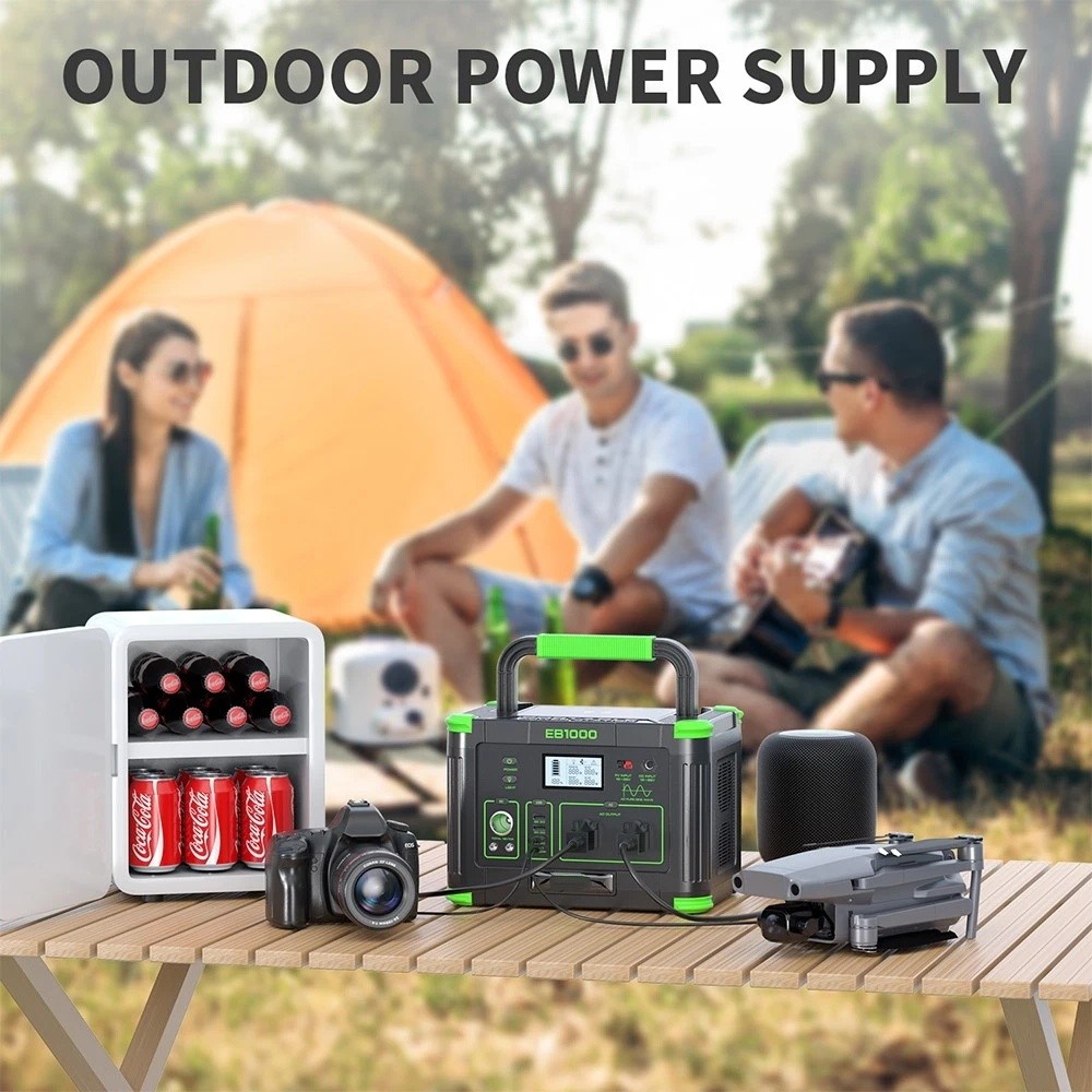 1000W Power Station Portable 999Wh LiFePo4 Battery Charger Generator For Travel