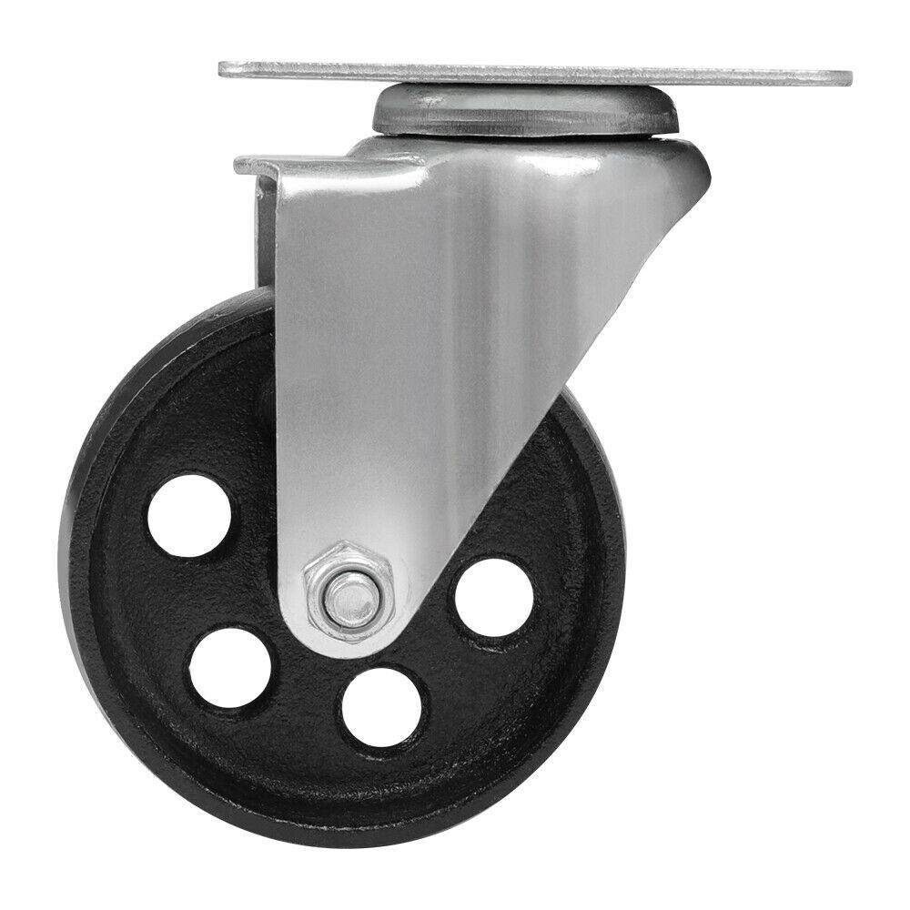 2/4/8PCS Swivel Casters 3″&3.5″ Heavy Duty Steel Cast Iron Plate Casters Wheels