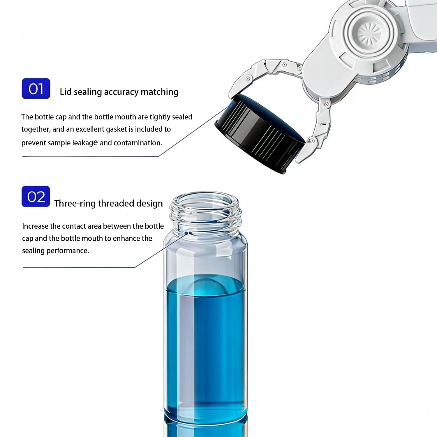 5 Dram Clear Sample Vials, Small Liquid Glass Vial, 20ml Borosilicate Glass E…