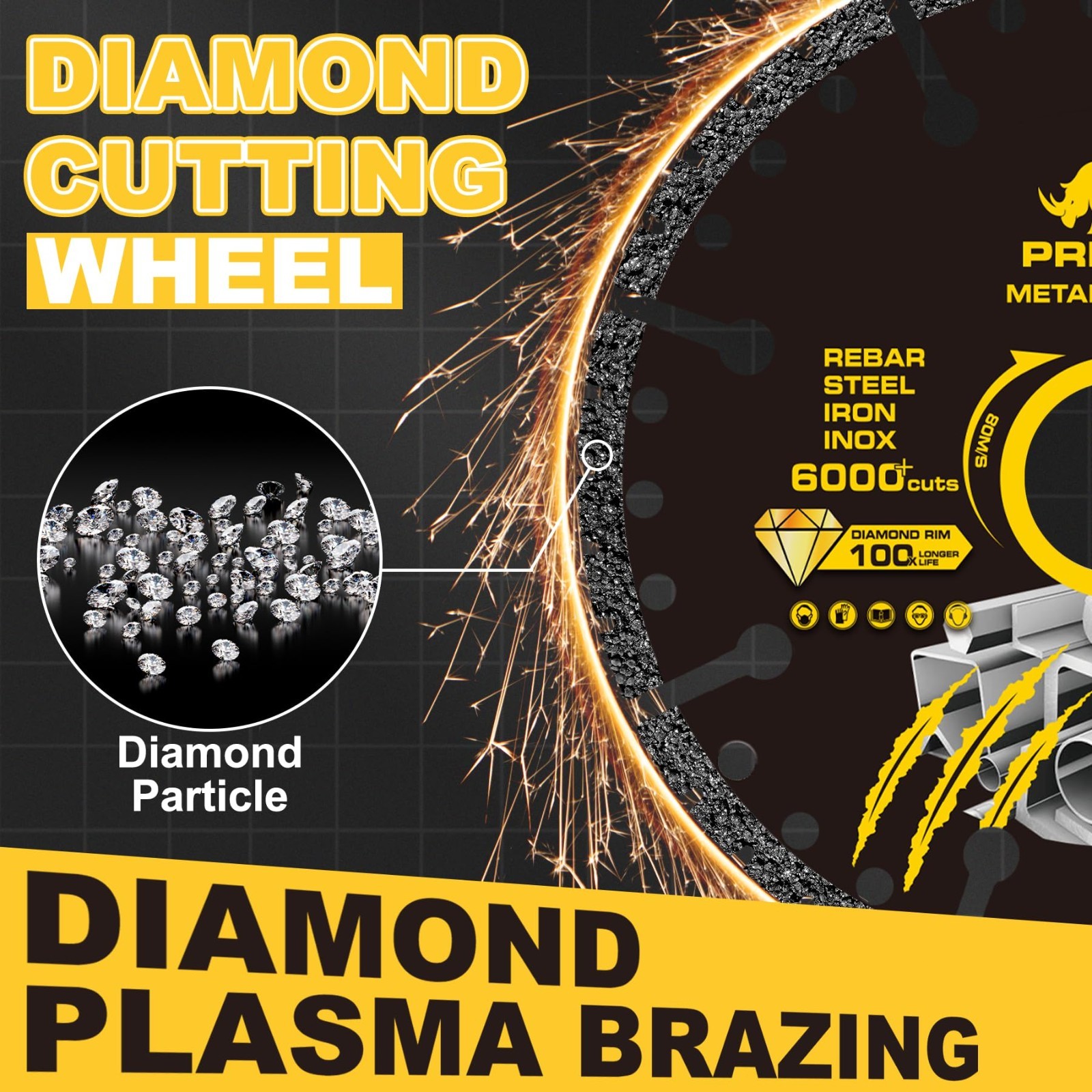 3″ Diamond Cut Off Wheel 3 Pack, Metal Cutting Disc 3/8″ Arbor Die Grinder 6000+