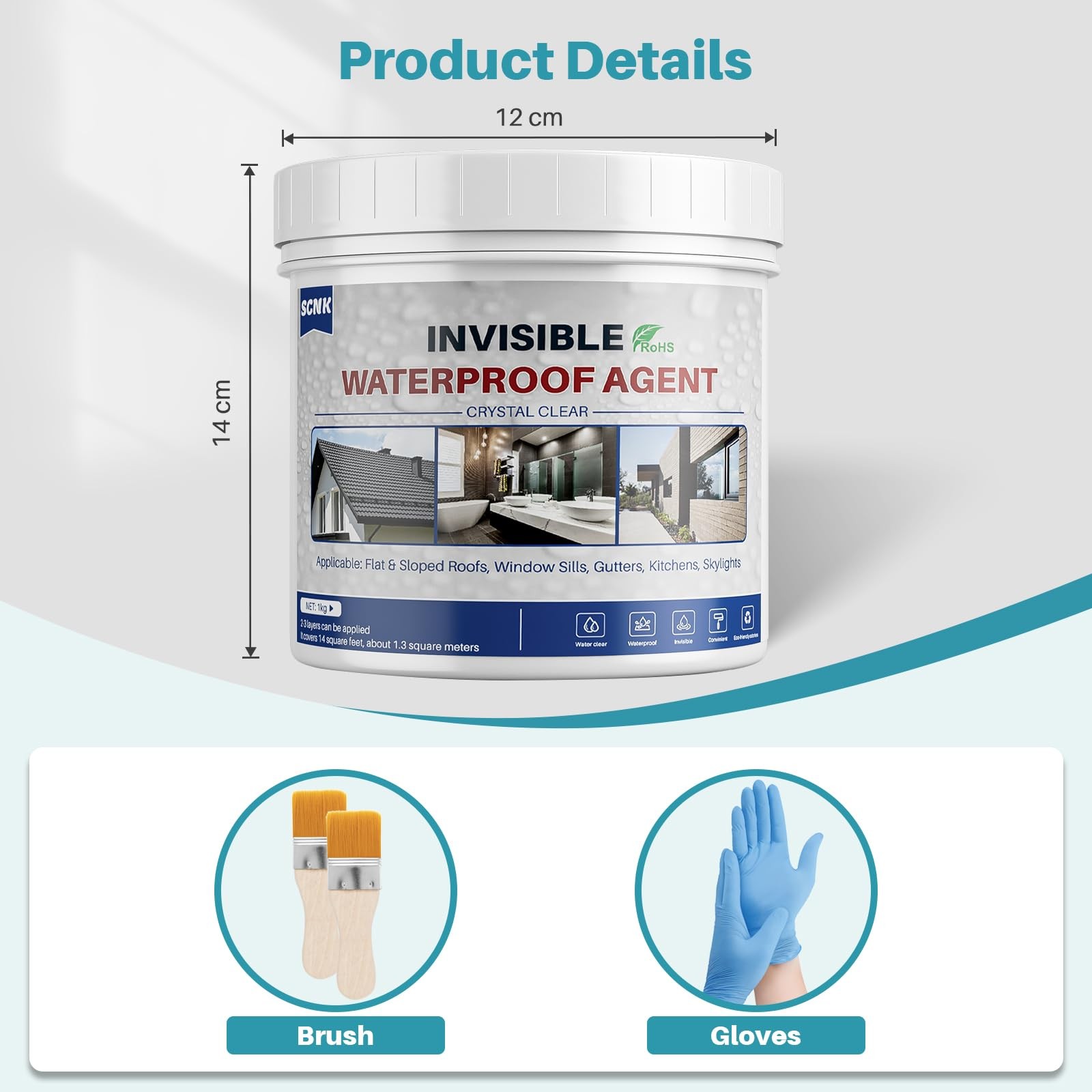 SCNK 1000g Transparent Waterproof Coating Agent, Super Strong Waterproof Insu…