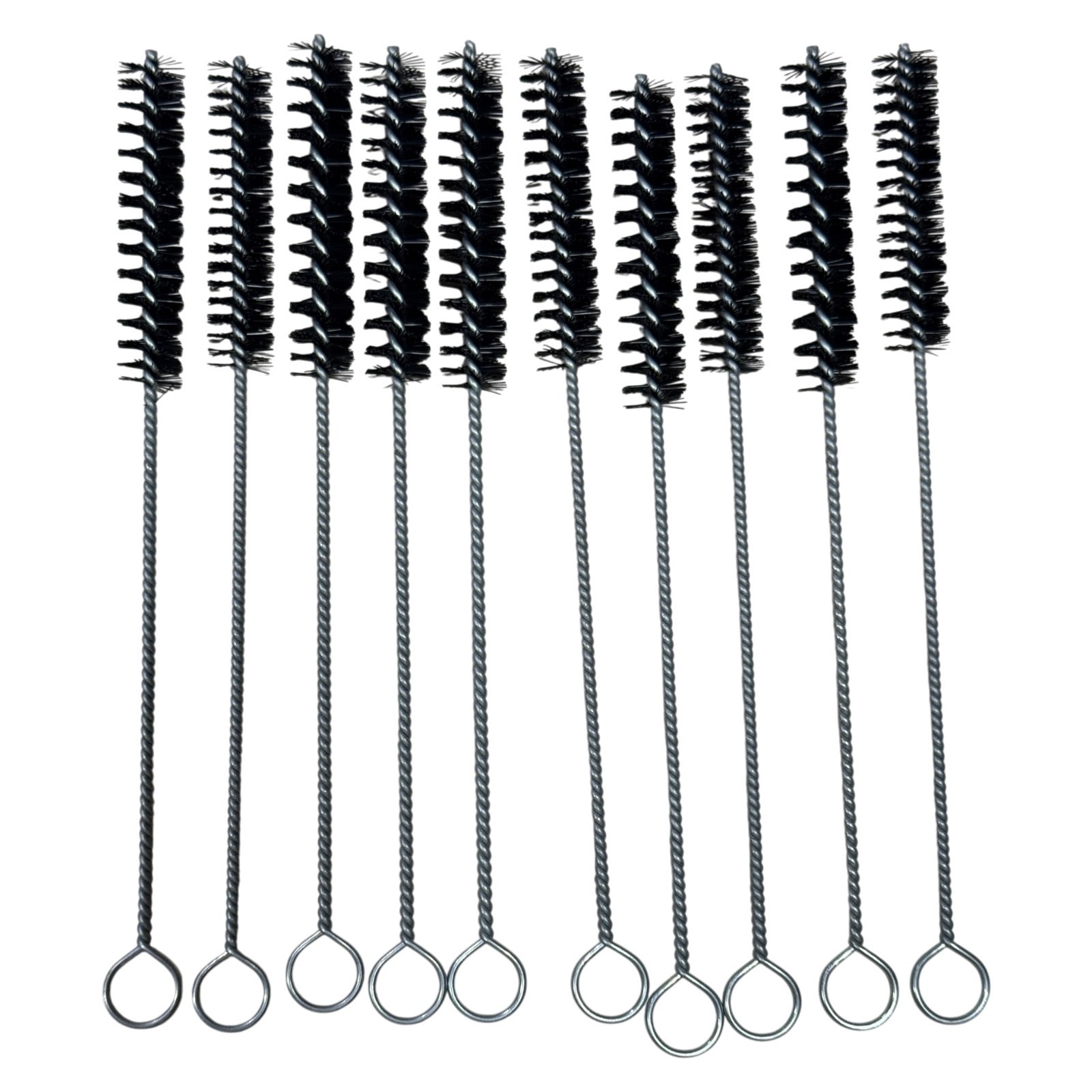 Spiral Tube Cleaning Brush Set 0.375″ Dia Wire Loop Handle 10pc Lot Heavy Duty