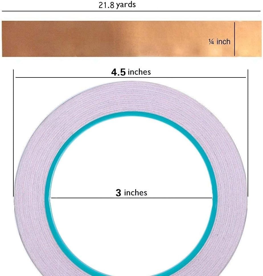 Copper Foil Tape with Double-Sided Conductive 1/4inch X 21.8yards- EMI Shield…