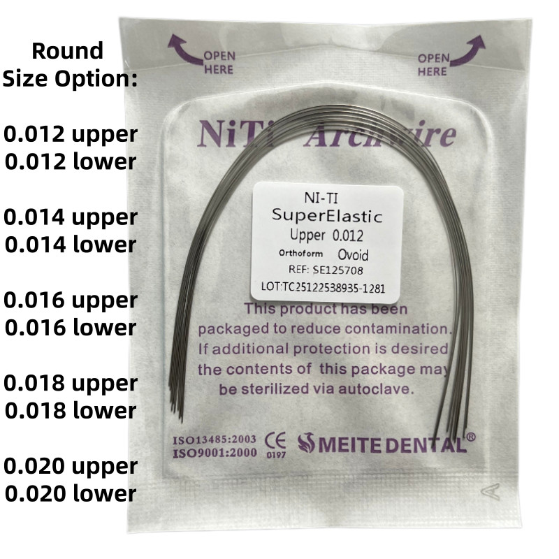 Dental Orthodontic Arch Wire Super Elastic Niti Round Rectangular Ovoid Form