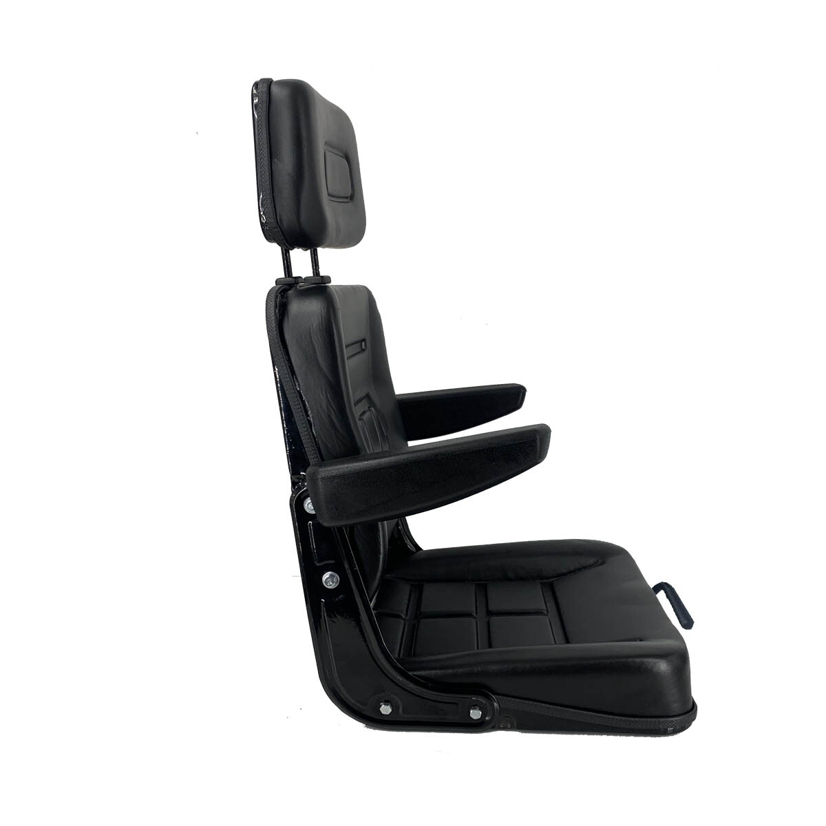 High Back Tractor Seat Suspension Lawn Mower Seat with Armrest & Slidable Track