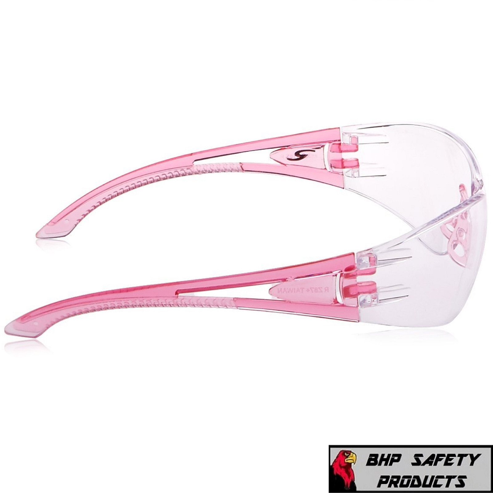 RADIANS OPTIMA SAFETY GLASSES PINK TEMPLES CLEAR HARD COAT LENS WOMEN ANSI Z87.1