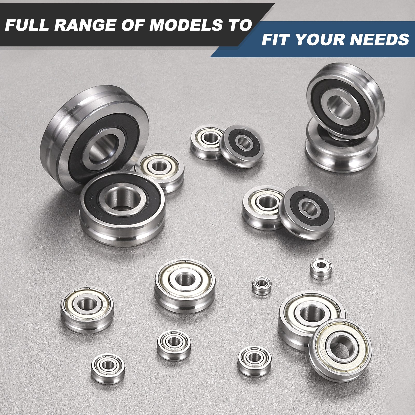 2Pcs U Groove Track Guide Bearing, 4x12x4x2mm Chrome Steel U Groove Roller