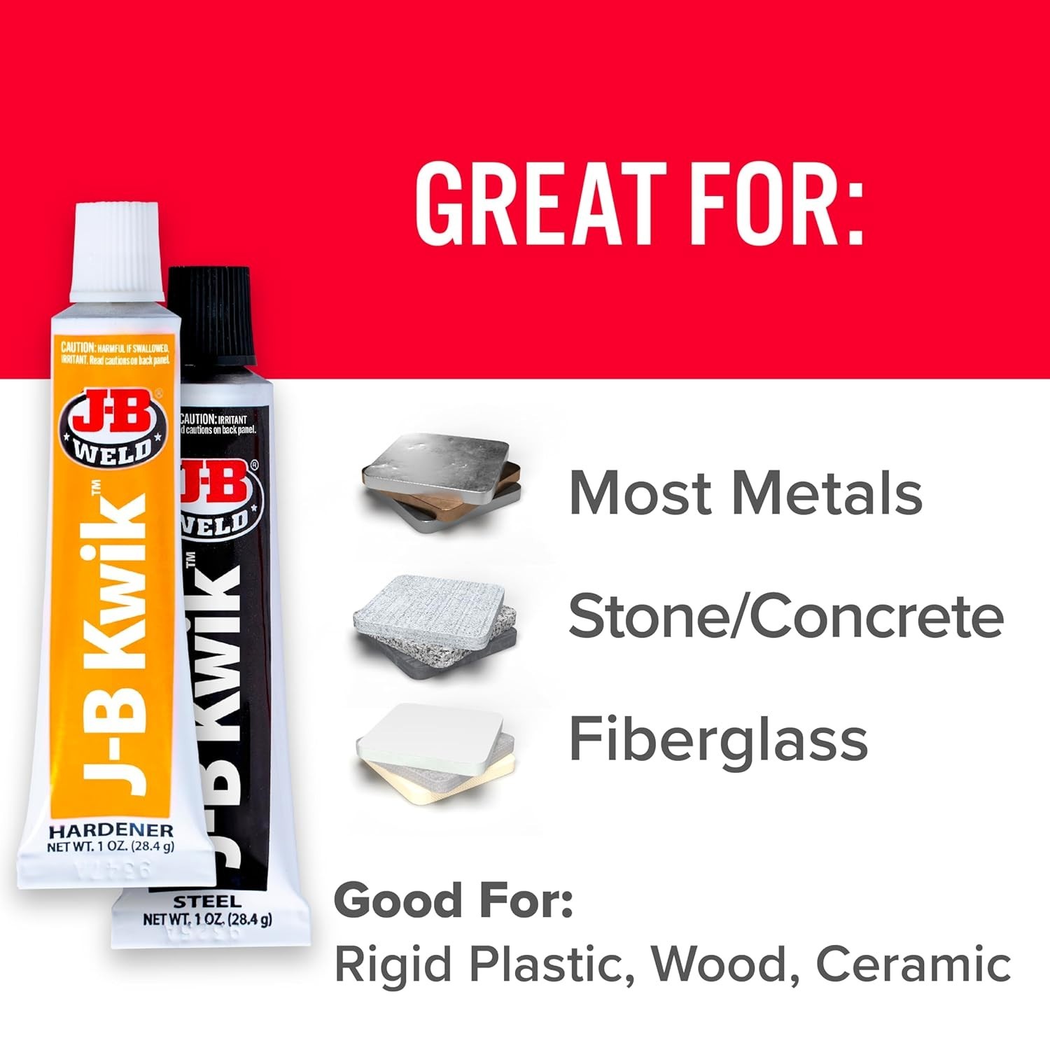 KwikWeld Quick Setting Steel Reinforced Epoxy – 2 Oz Dark Grey Repair Solution