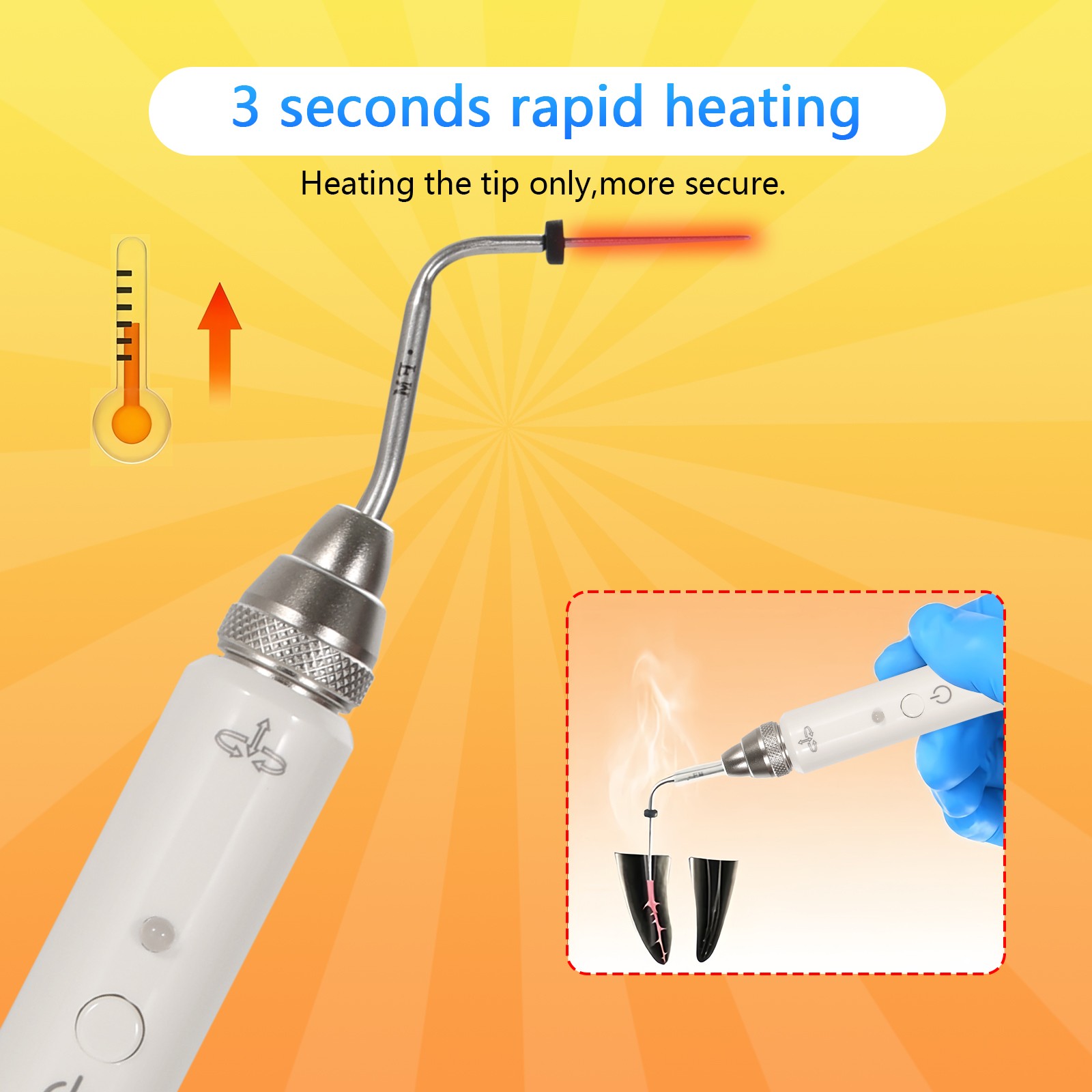 Dental Cordless Gutta Percha Obturation System Endo Heated Pen With 2 Tips CE