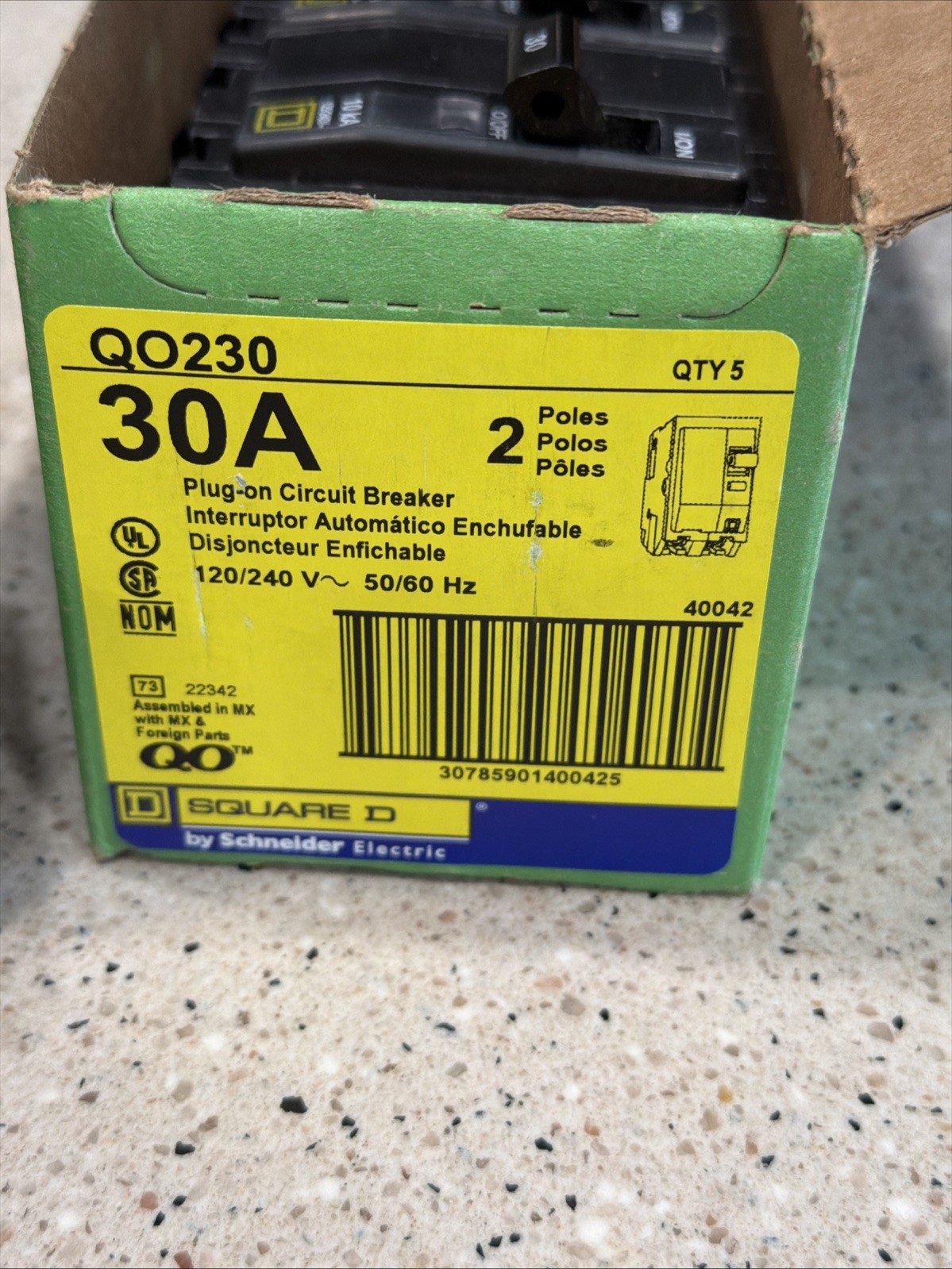 Square D QO230 (5 PACK) 2P 30A 120/240V Circuit Breaker *US SELLER LOT OF 5 NEW*