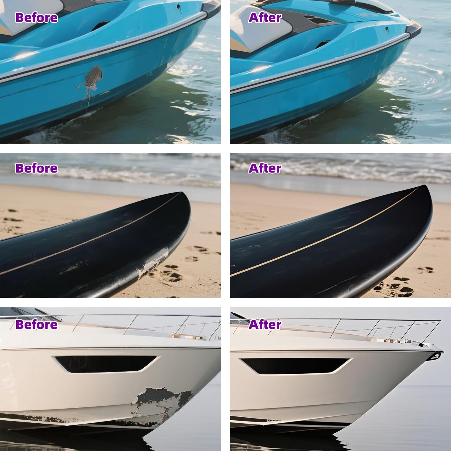 Fiberglass Boat Repair Kit Hole Crack Chip Marine Fiberglass Filler Patch