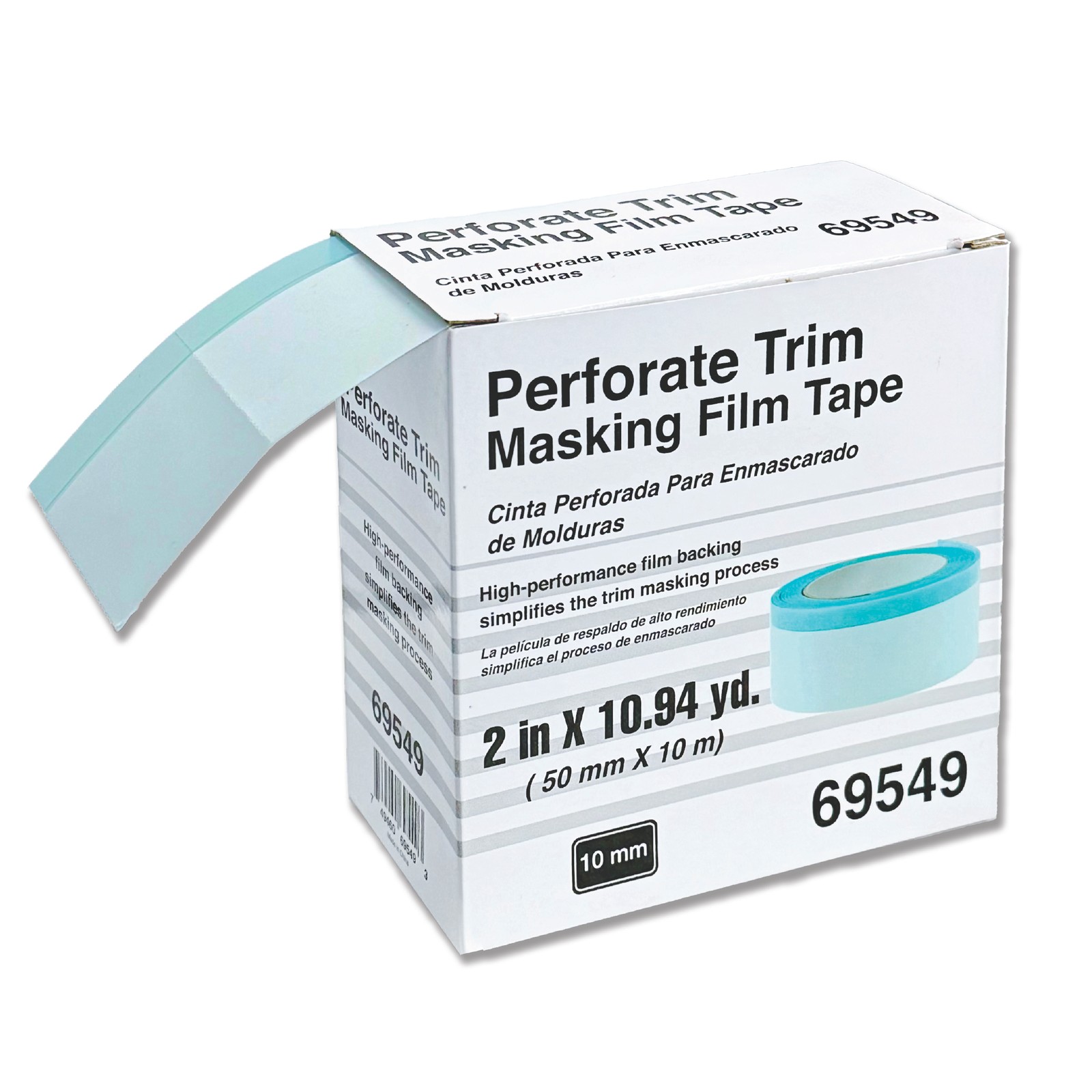 Perforated Trim Masking Tape, 10 mm Hard Band, 50 mm x 10 m