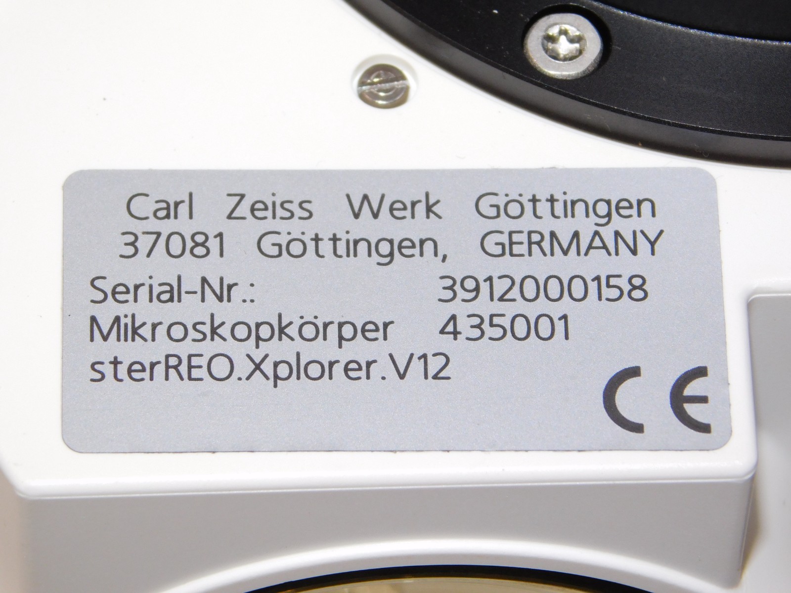 Carl Zeiss 435001 Xplorer V12 SteREO Microscope Body OEM Part Made in Germany