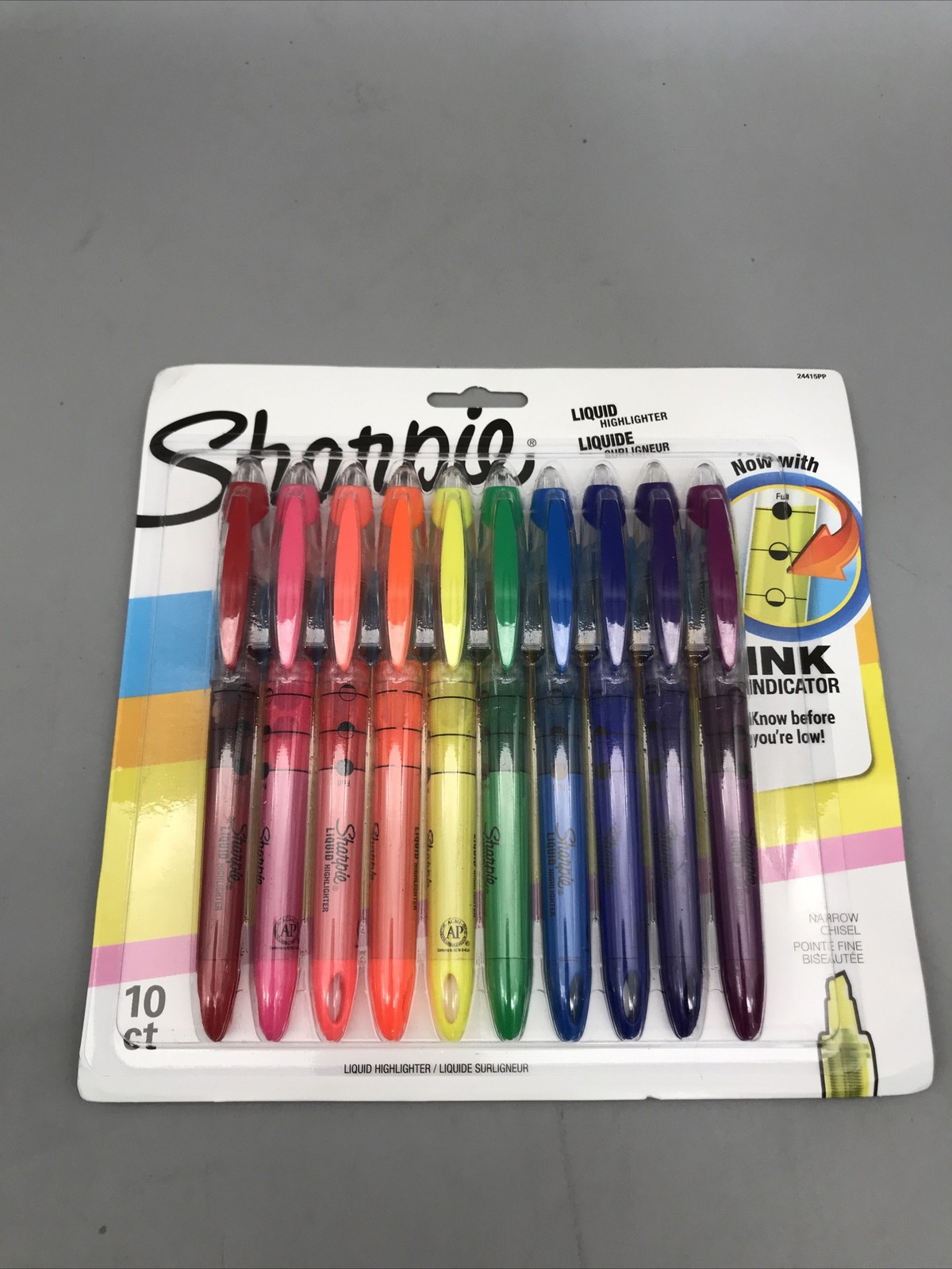 Sharpie Liquid Highlighters 10-Count Chisel Tip Assorted Colors 24415PP New