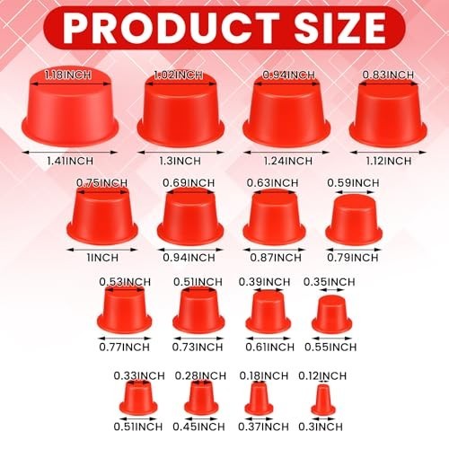 Novabright 850 Pc Red Plastic Caps and Plugs for Automotive Industrial Use