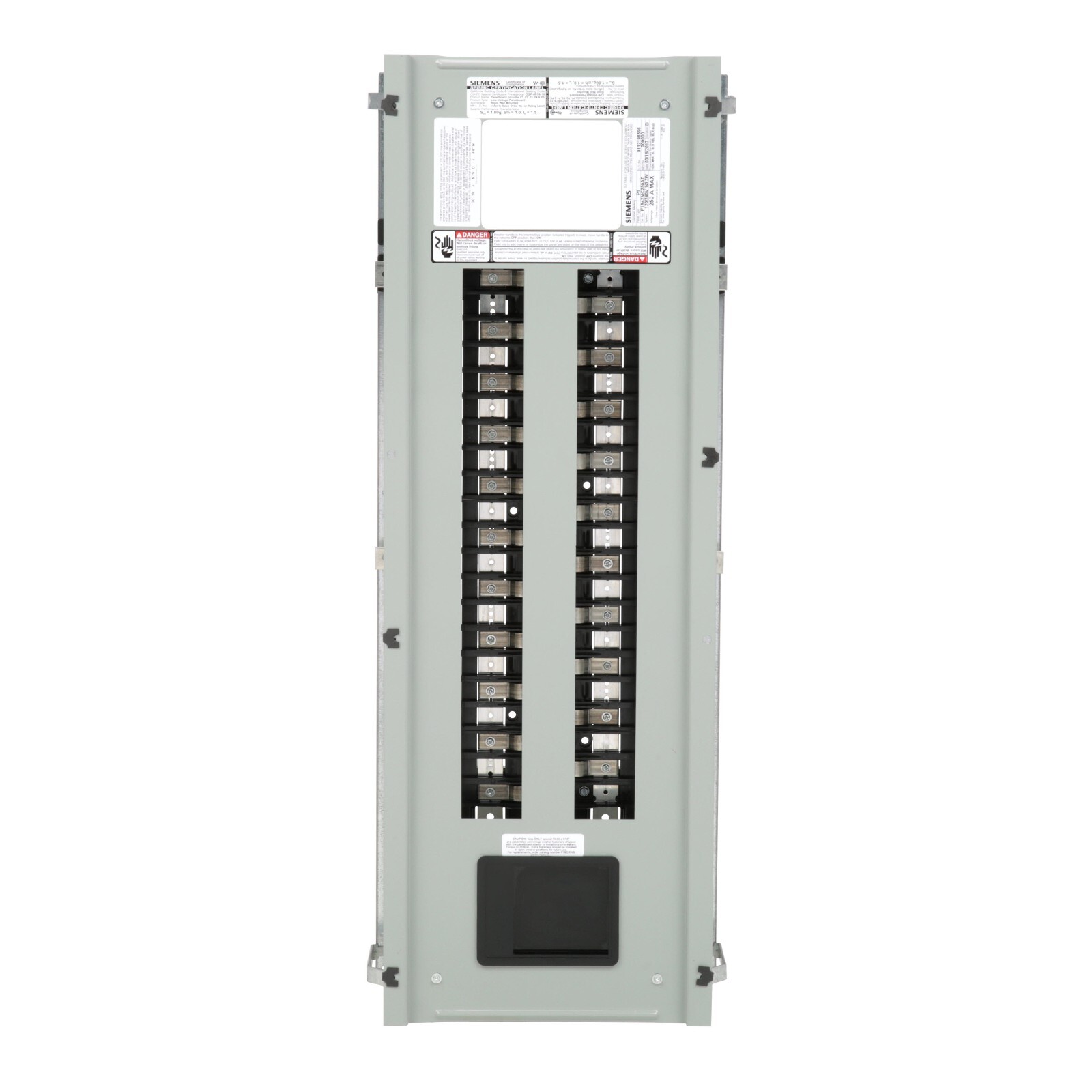 Siemens P1A42MC250AT 250 Amp 42 Circuit 1-Phase Aluminum Bus Panelboard interior