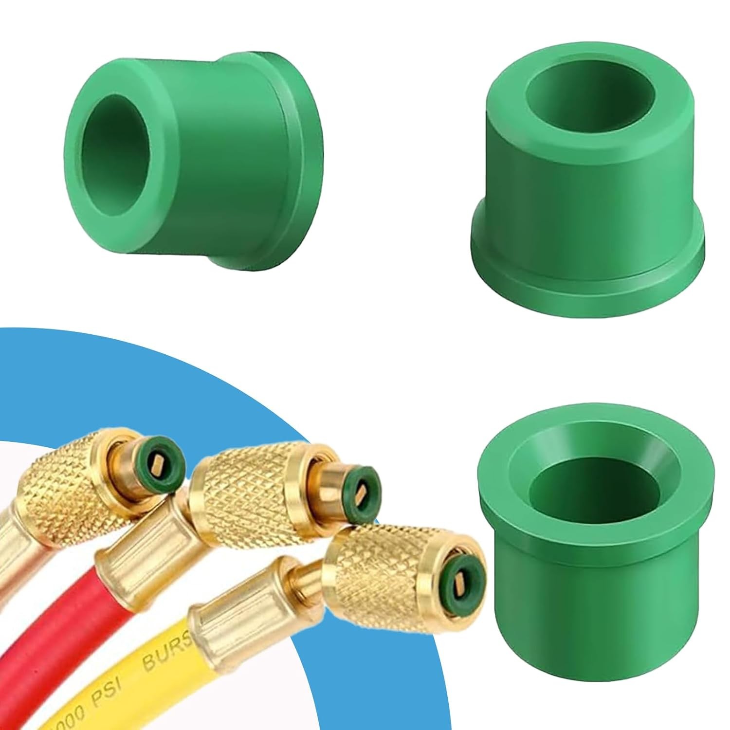 100PCS 1/4″ Quick Coupler Charging Gaskets, HVAC Hose Seals