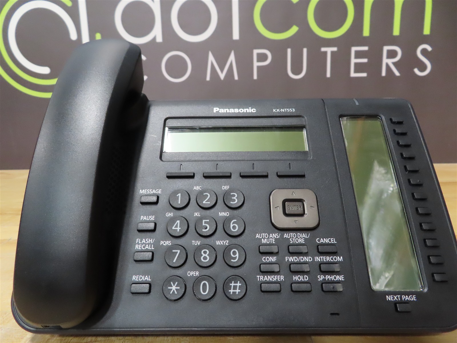 Panasonic KX-NT553 Phone Black Backlit 3-line display IP Ethernet Curly