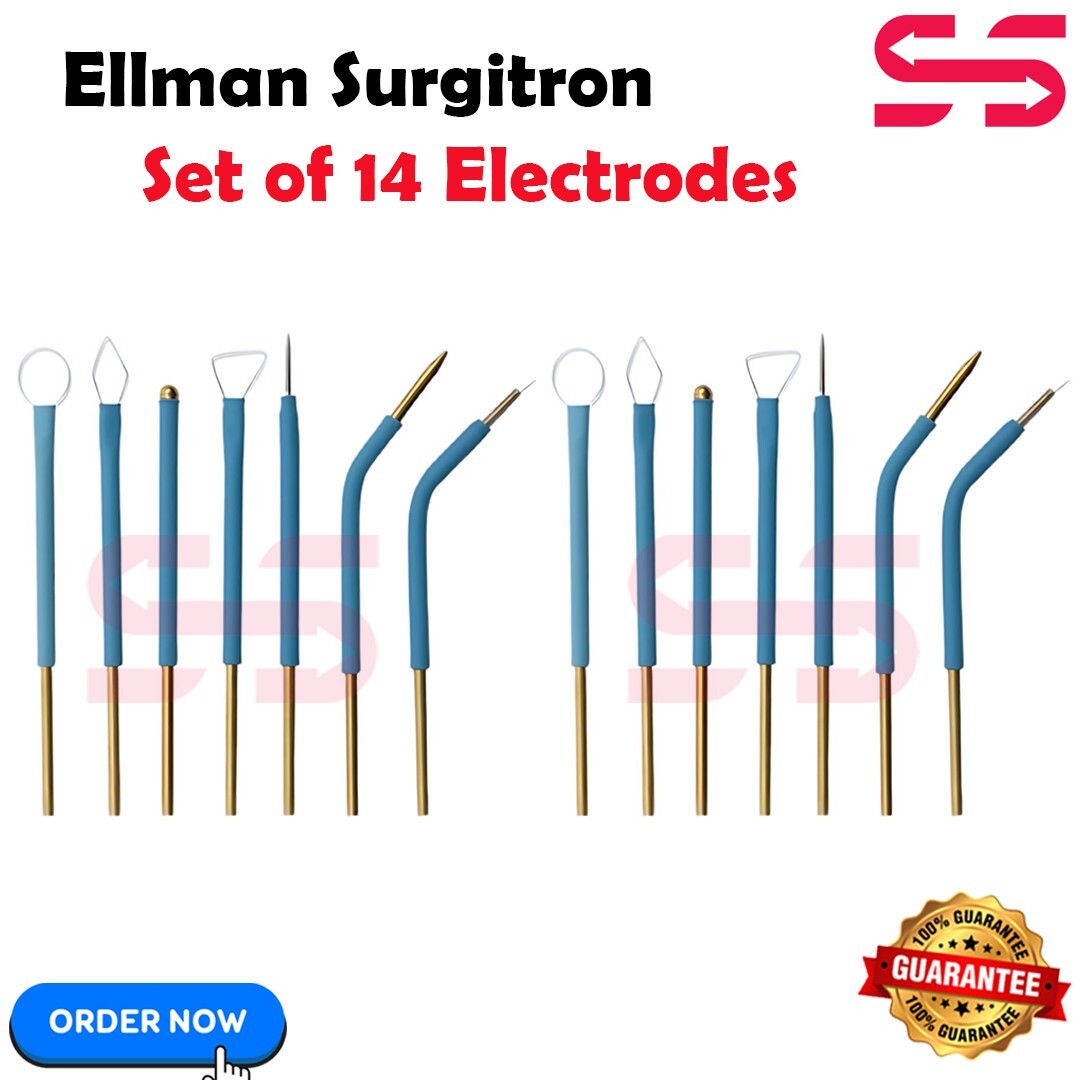 Ellman Surgitron Set of 14 Handpiece Electrodes Reusable- Tungsten Tips New CE