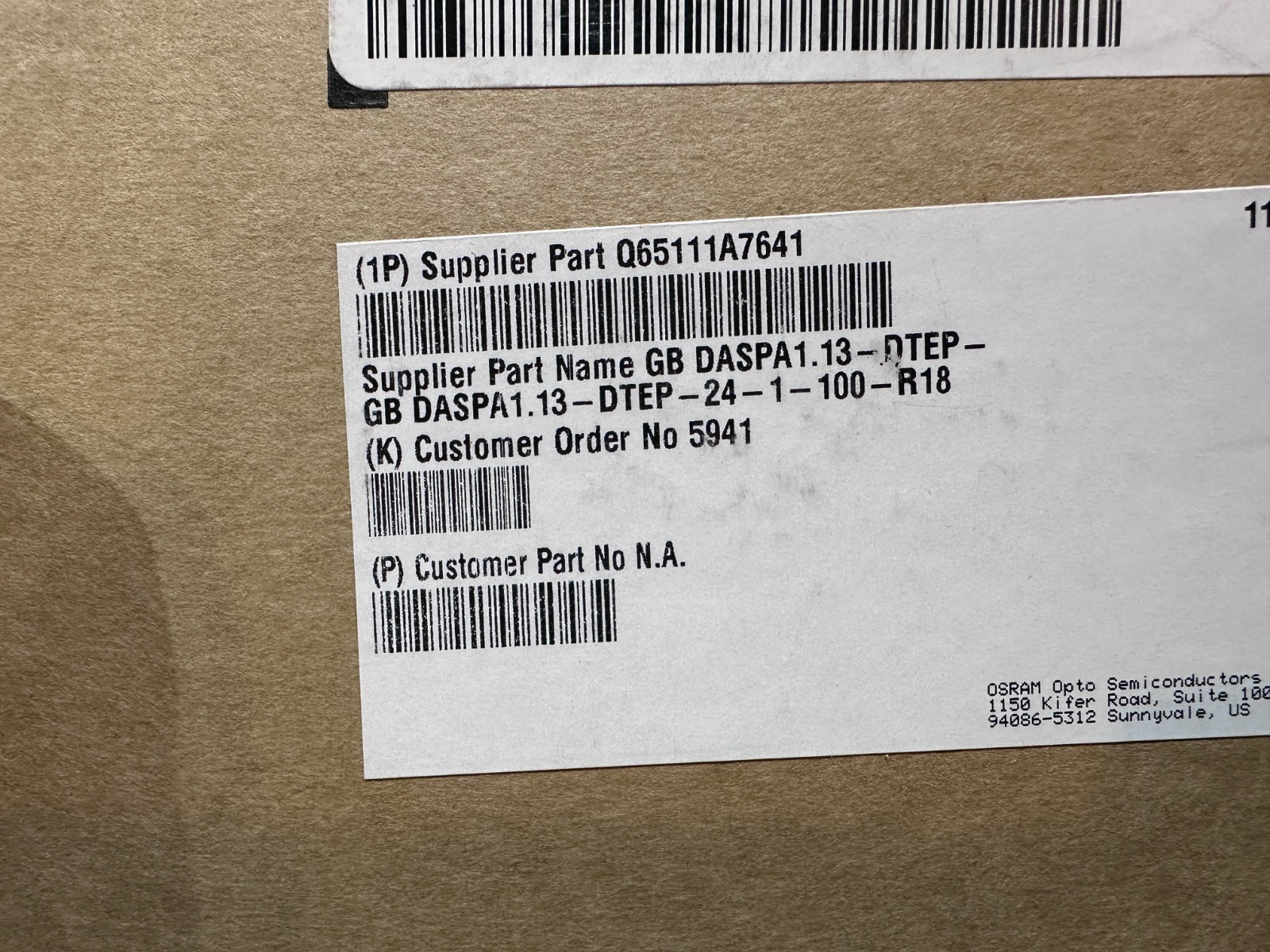 Osram GB DASPA1.13-DTEP-24-1-100-R18 Opto Semiconductors (Lot of 600)
