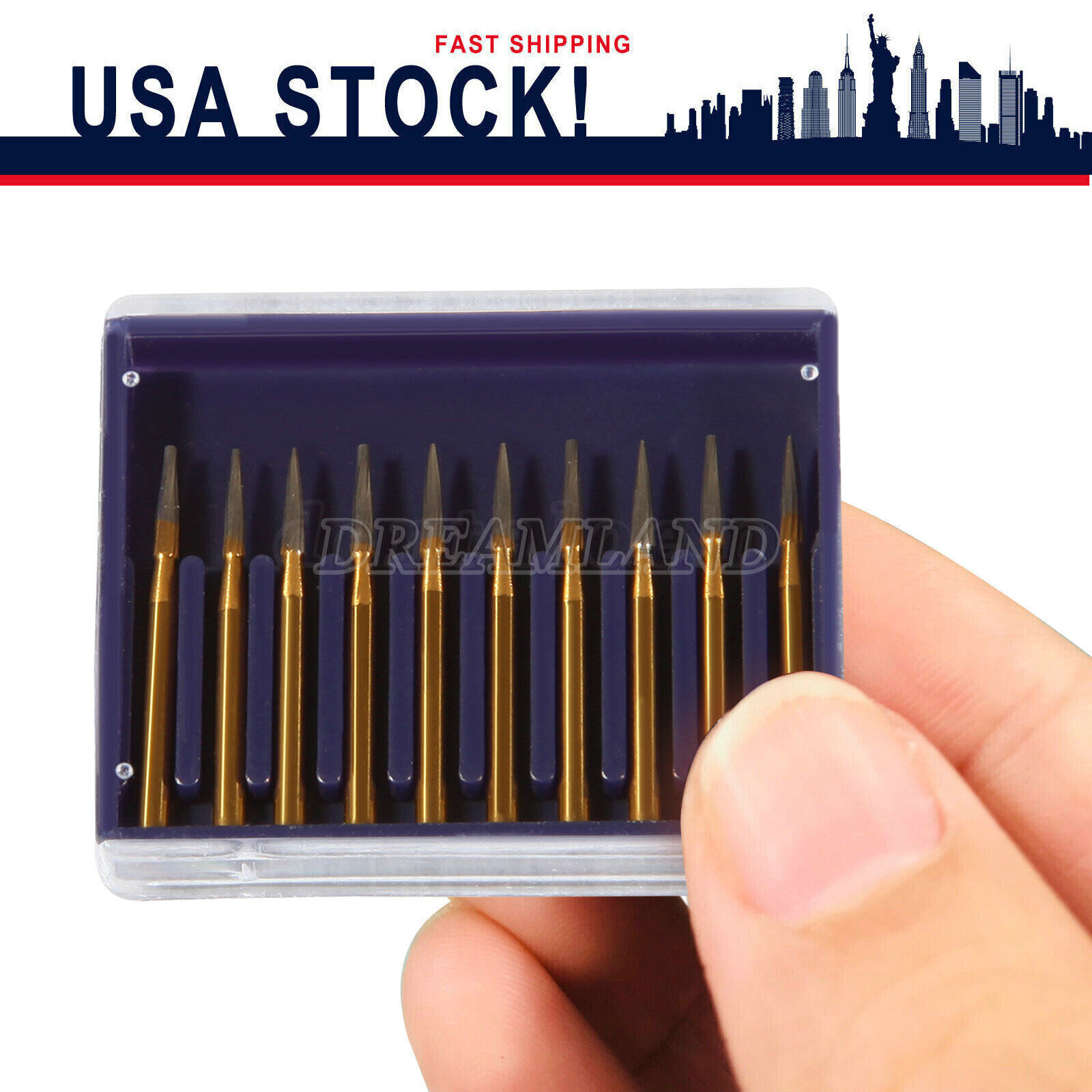 Dental Tungsten Carbide Gold Bur Trimming & Finishing & Polishing Flame FG7901