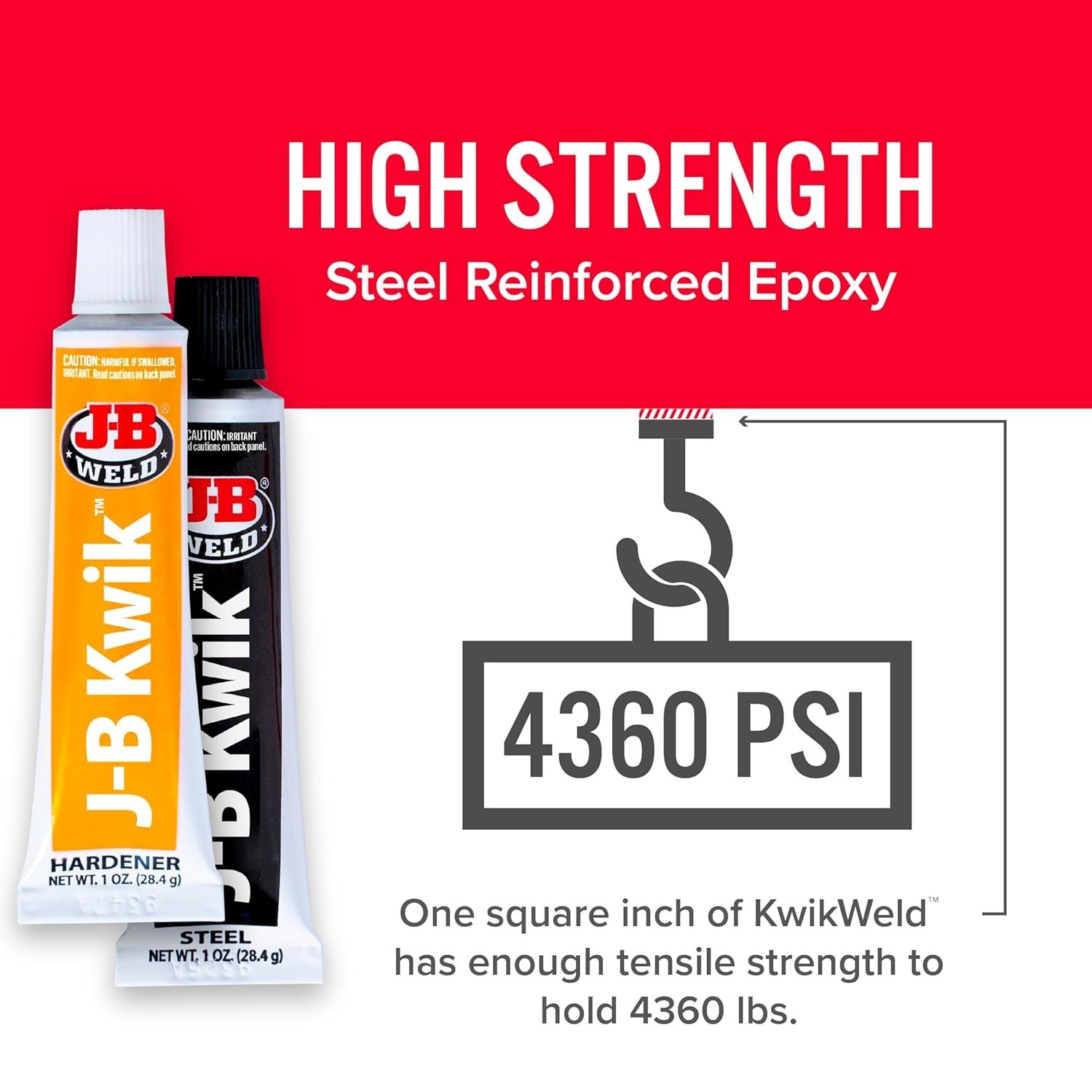 KwikWeld Quick Setting Steel Reinforced Epoxy – 2 Oz Dark Grey Repair Solution