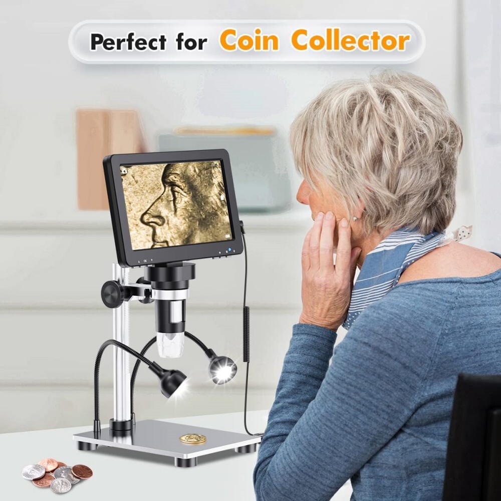 Elikliv 1200X Digital Microscope with Screen 7″ LCD 12MP for Electronics Repair