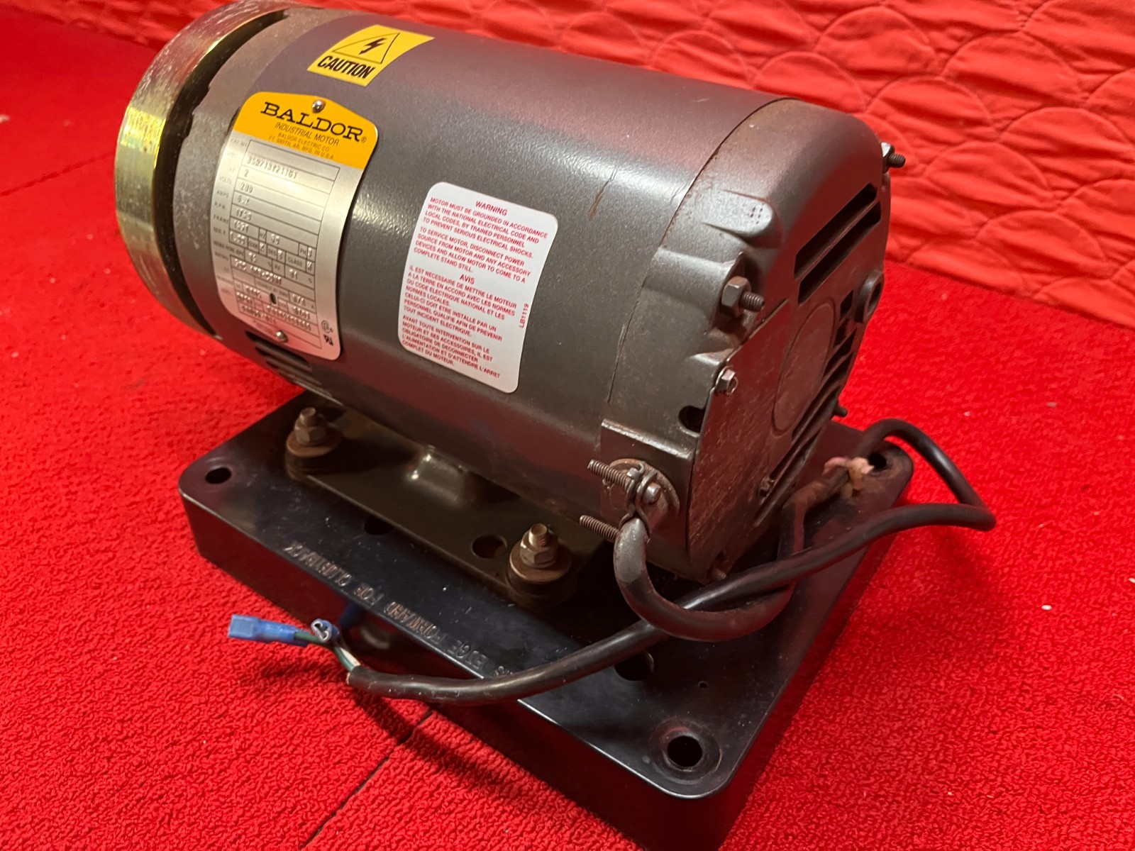 Used Baldor-Reliance Industrial Motor 2 HP 1740RPM 200V 6.2A Good Condition