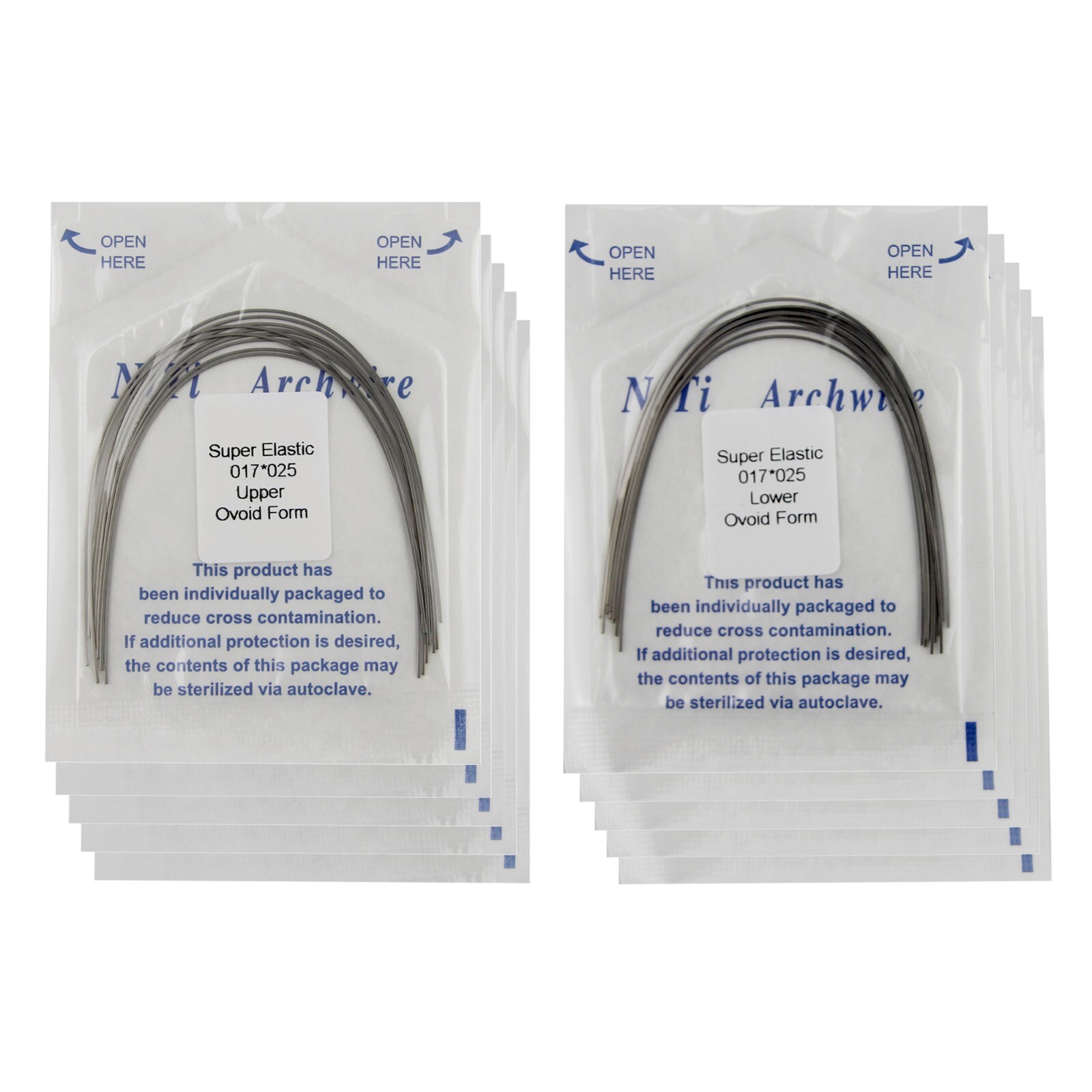100pcs Dental Orthodontic Arch Wire Niti Stainless Steel Round Rectangular Ovoid